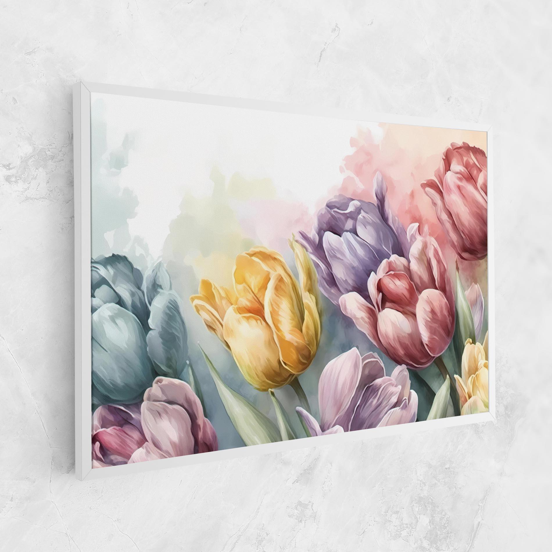 Leinwandbild Pastel Tulips mockup 1