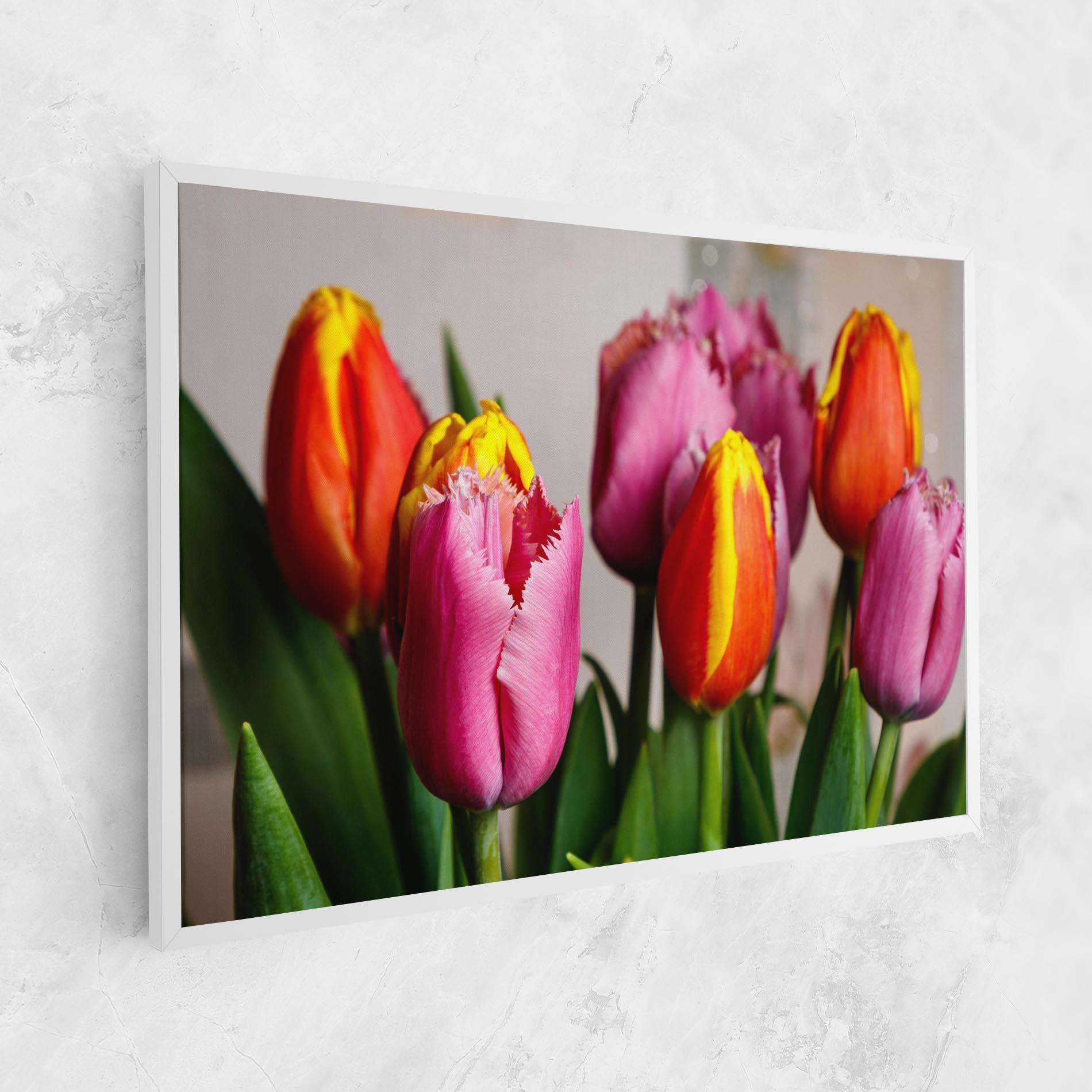 Leinwandbild Pink Orange Tulips mockup 1