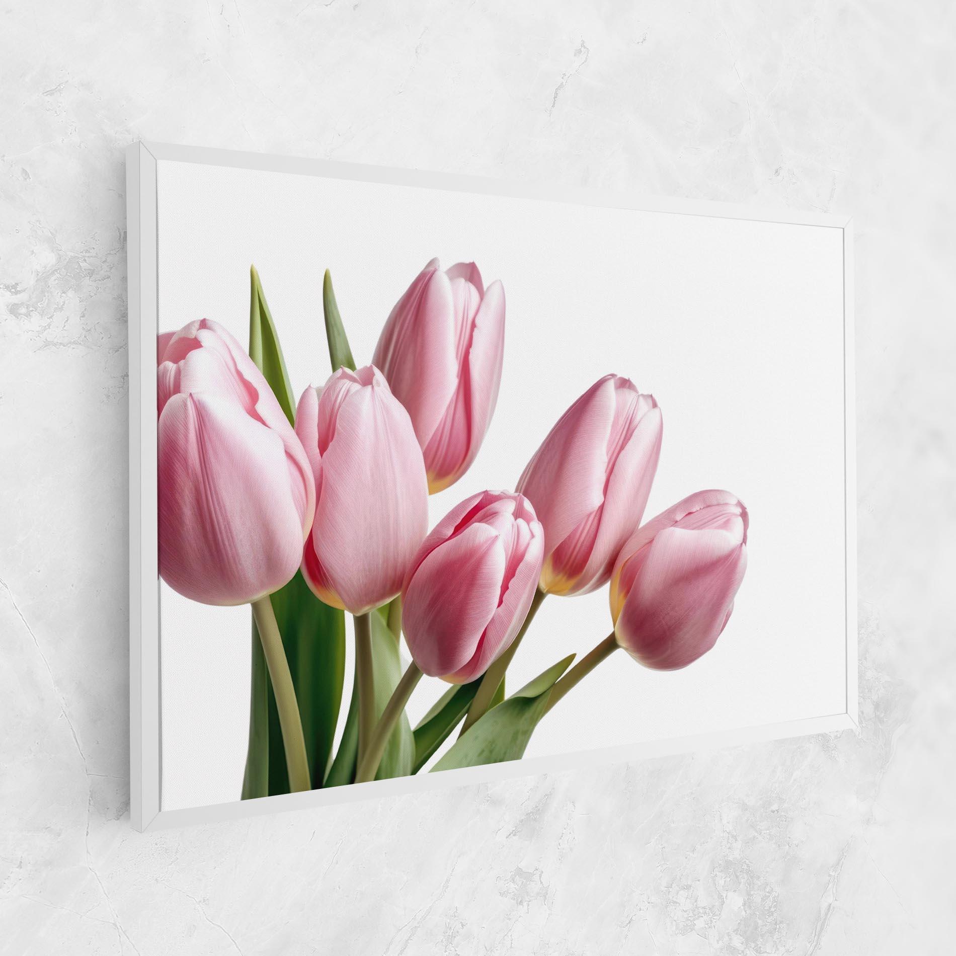 Leinwandbild Pink Tulips mockup 1