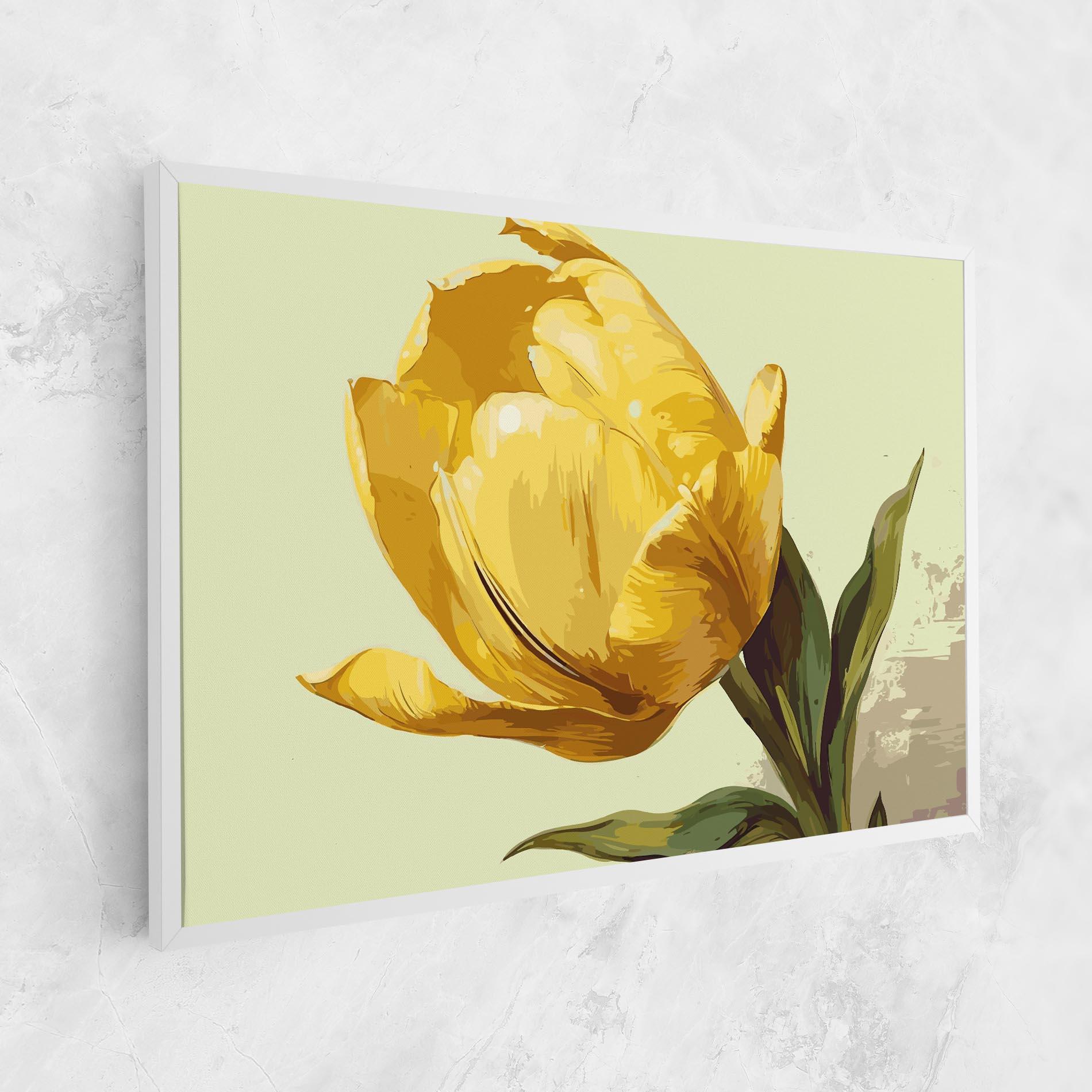 Leinwandbild Yellow Shiny Tulip mockup 1