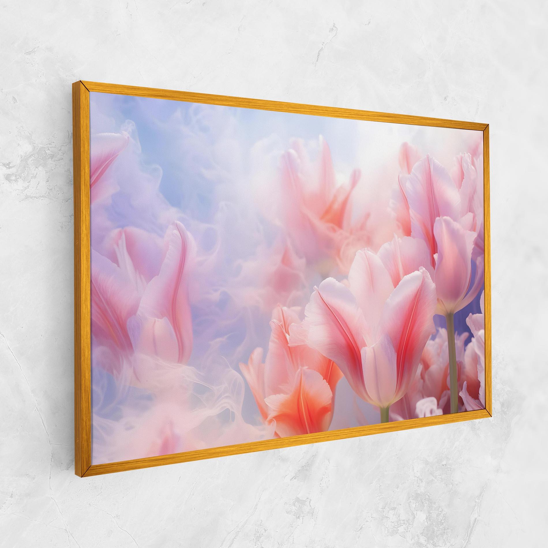 Leinwandbild Dreamy Pink Tulips mockup 1