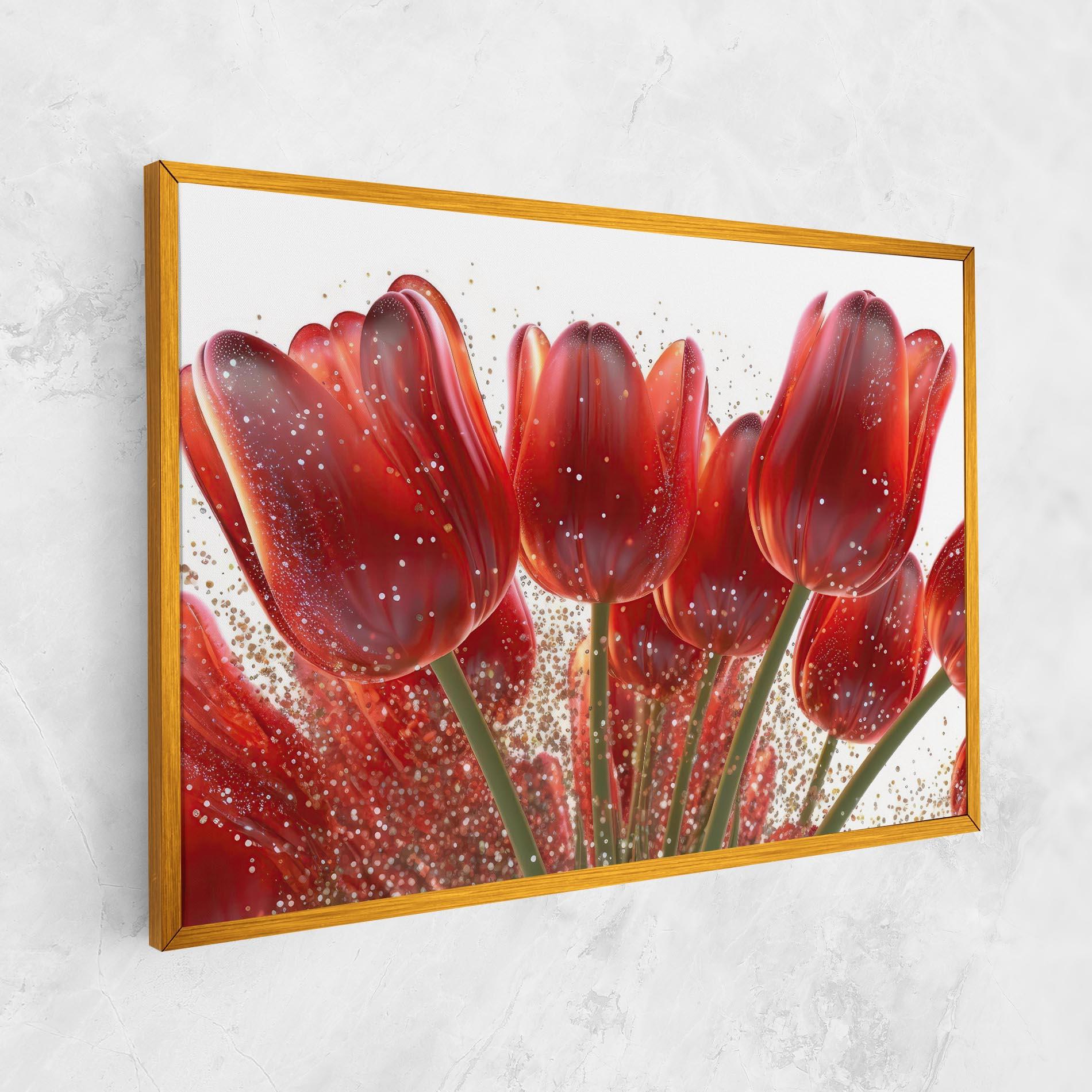 Leinwandbild Glitter Red Tulips mockup 1