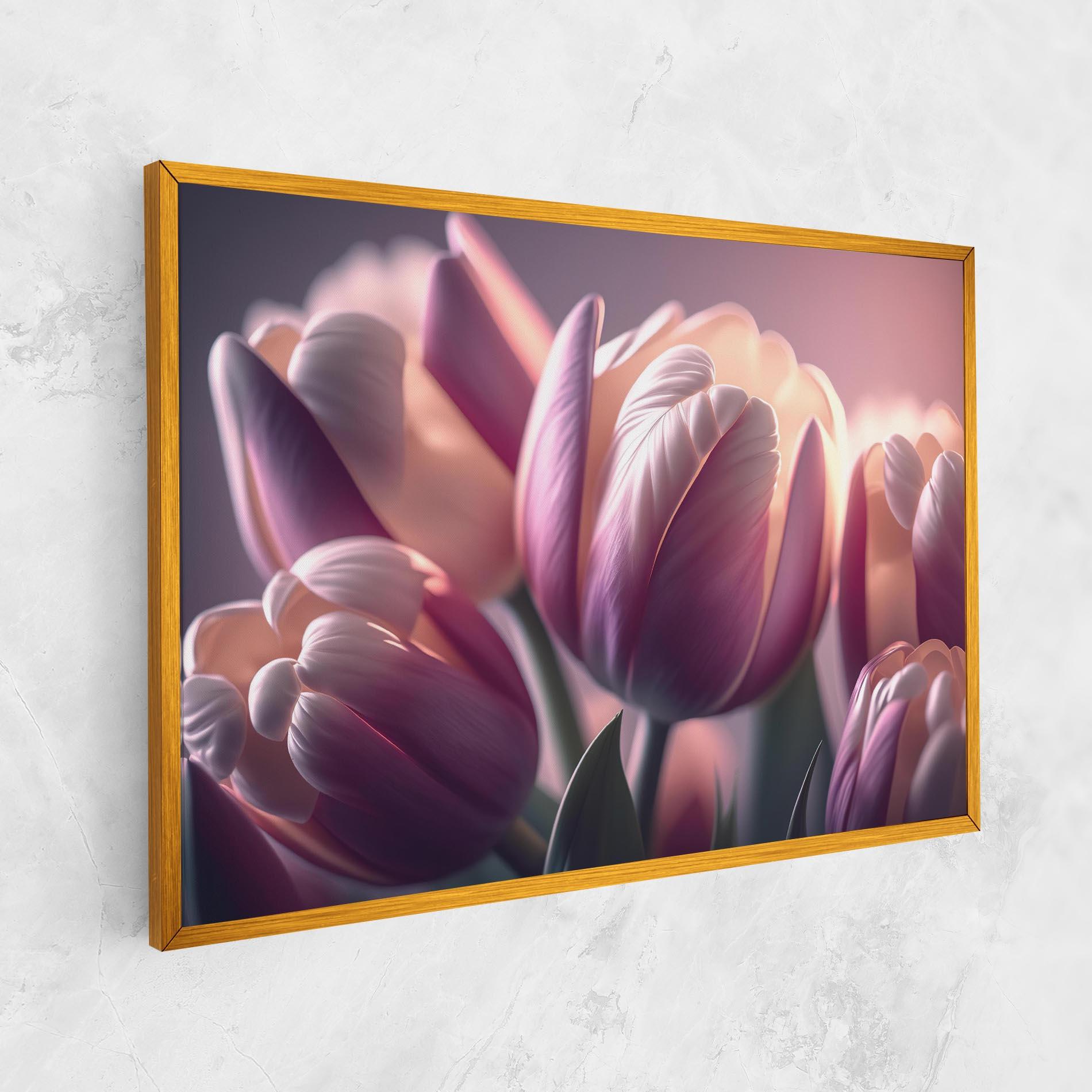 Leinwandbild Pastel Pink Tulips mockup 1