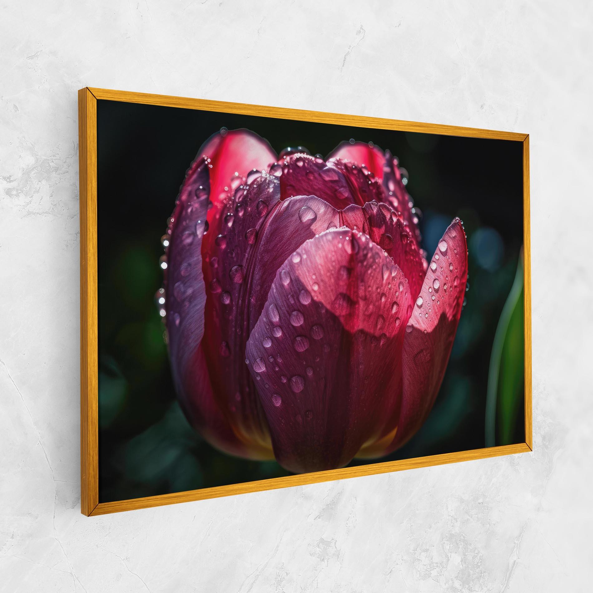 Leinwandbild Pink Tulip After Rain mockup 1