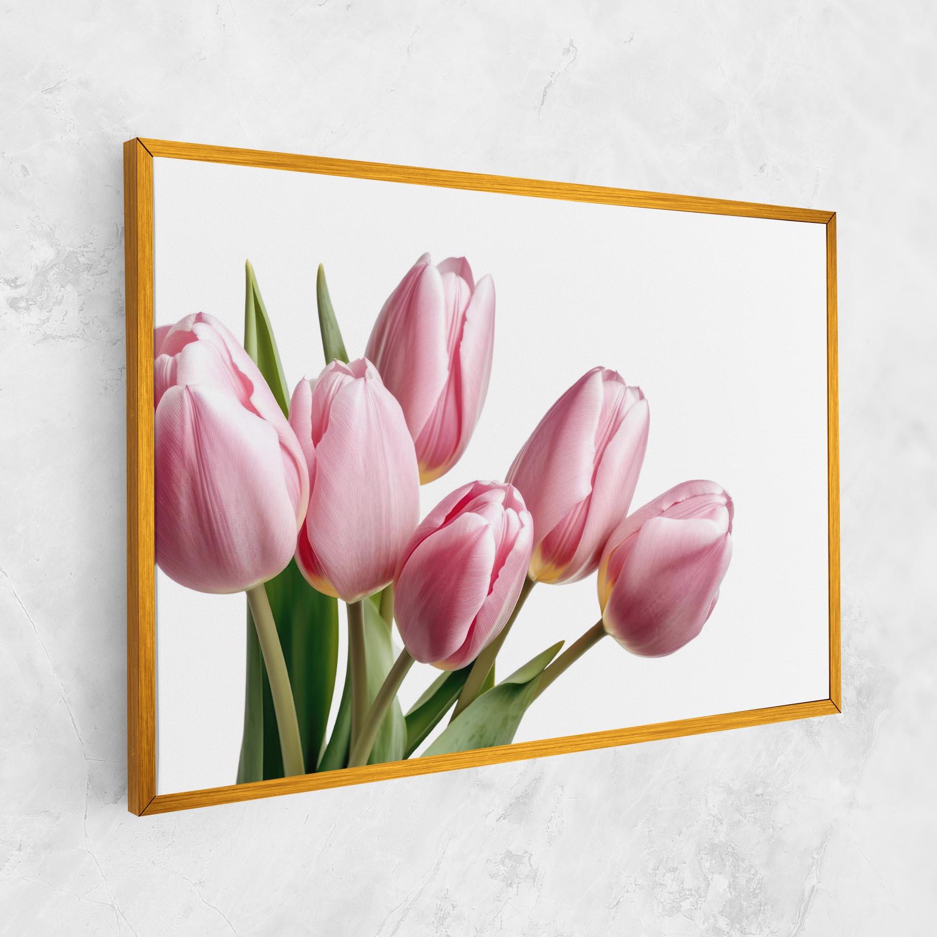 Leinwandbild Pink Tulips mockup 1