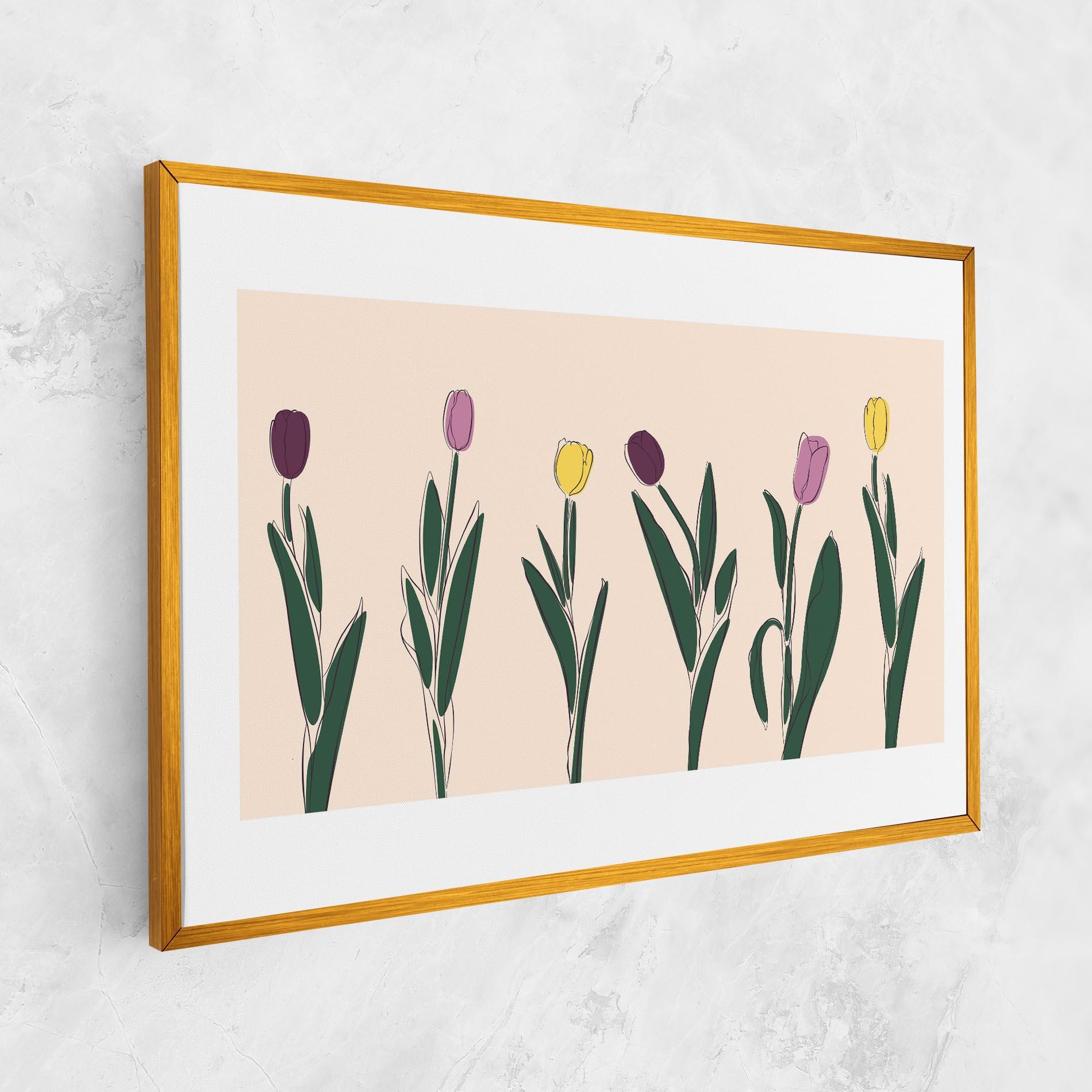 Leinwandbild Tulips Set mockup 1
