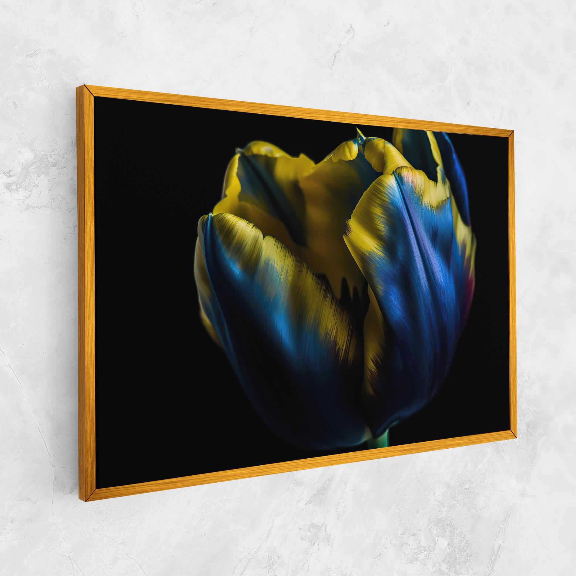 Leinwandbild Yellow Blue Tulip mockup 1