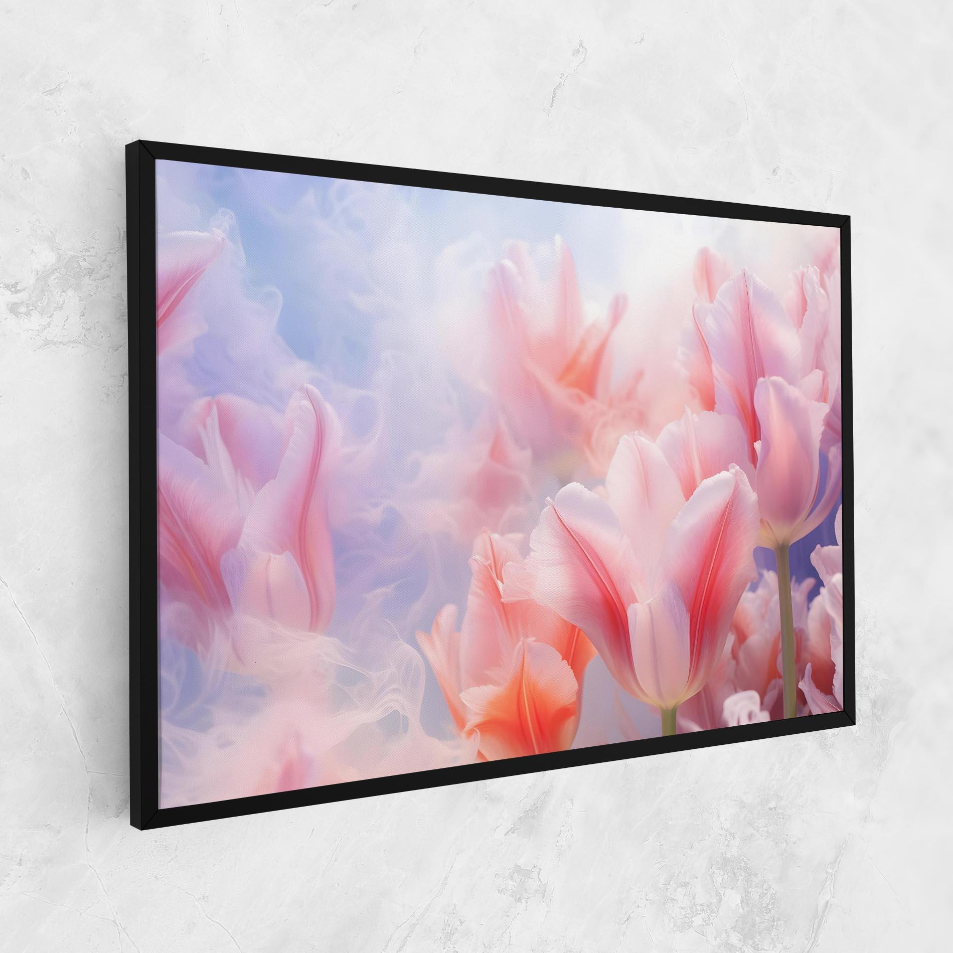 Leinwandbild Dreamy Pink Tulips mockup 1