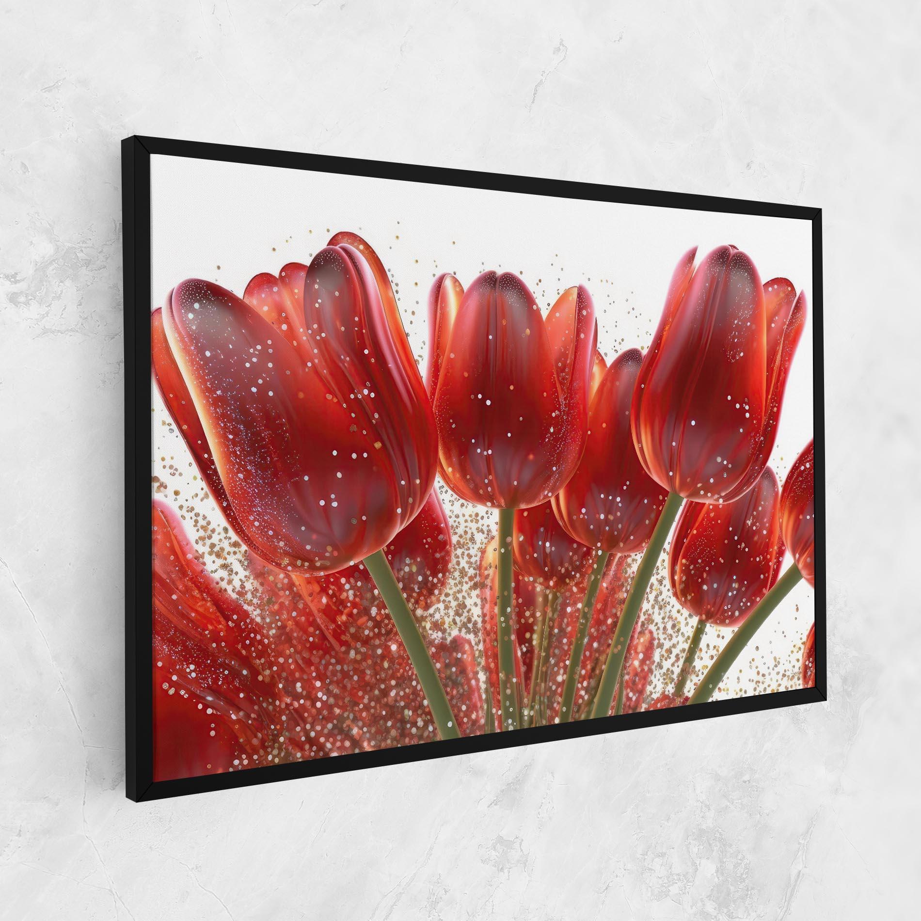 Leinwandbild Glitter Red Tulips mockup 1