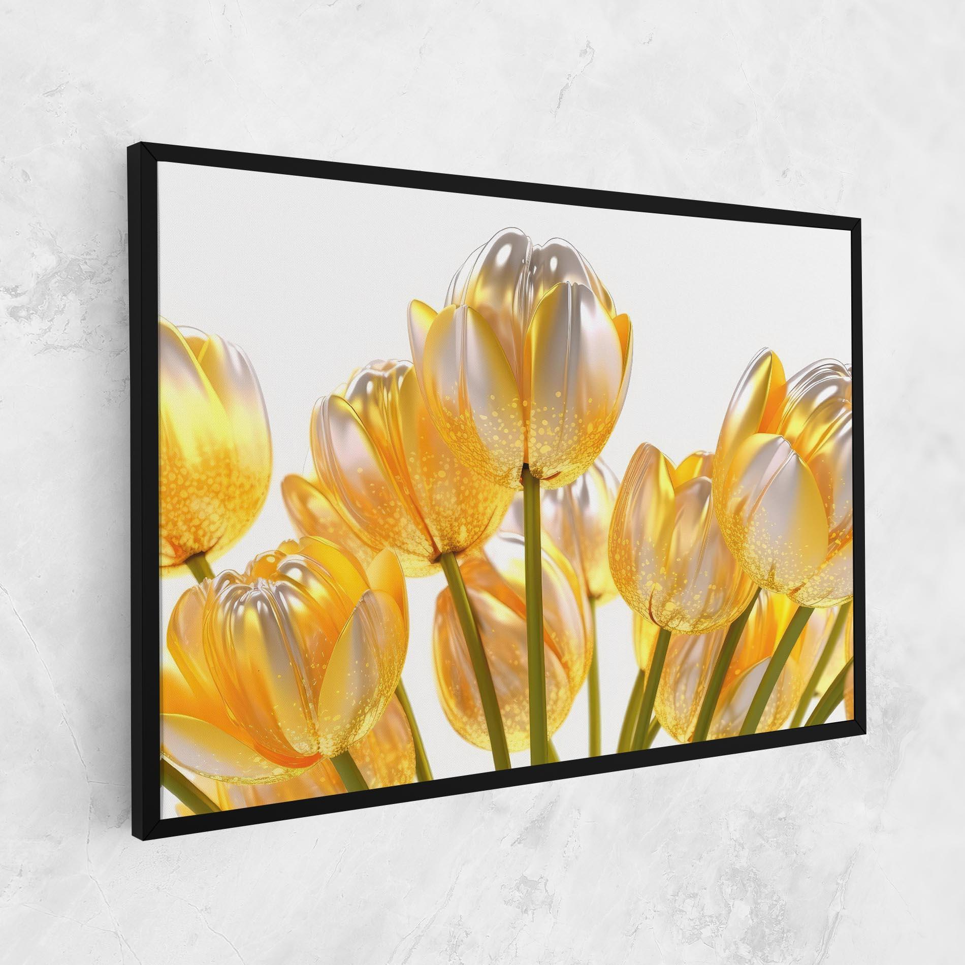 Leinwandbild Gold White Tulips mockup 1