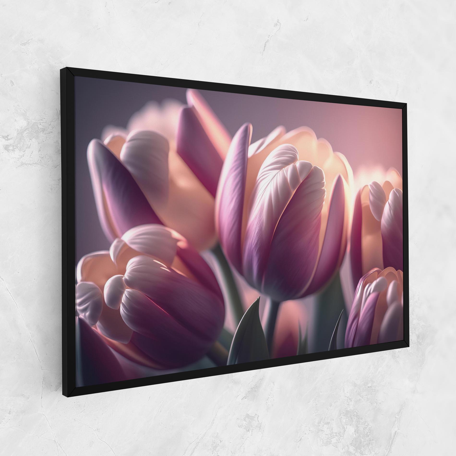 Leinwandbild Pastel Pink Tulips mockup 1