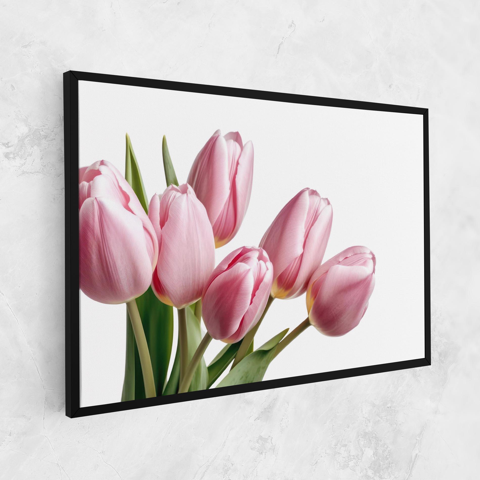 Leinwandbild Pink Tulips mockup 1