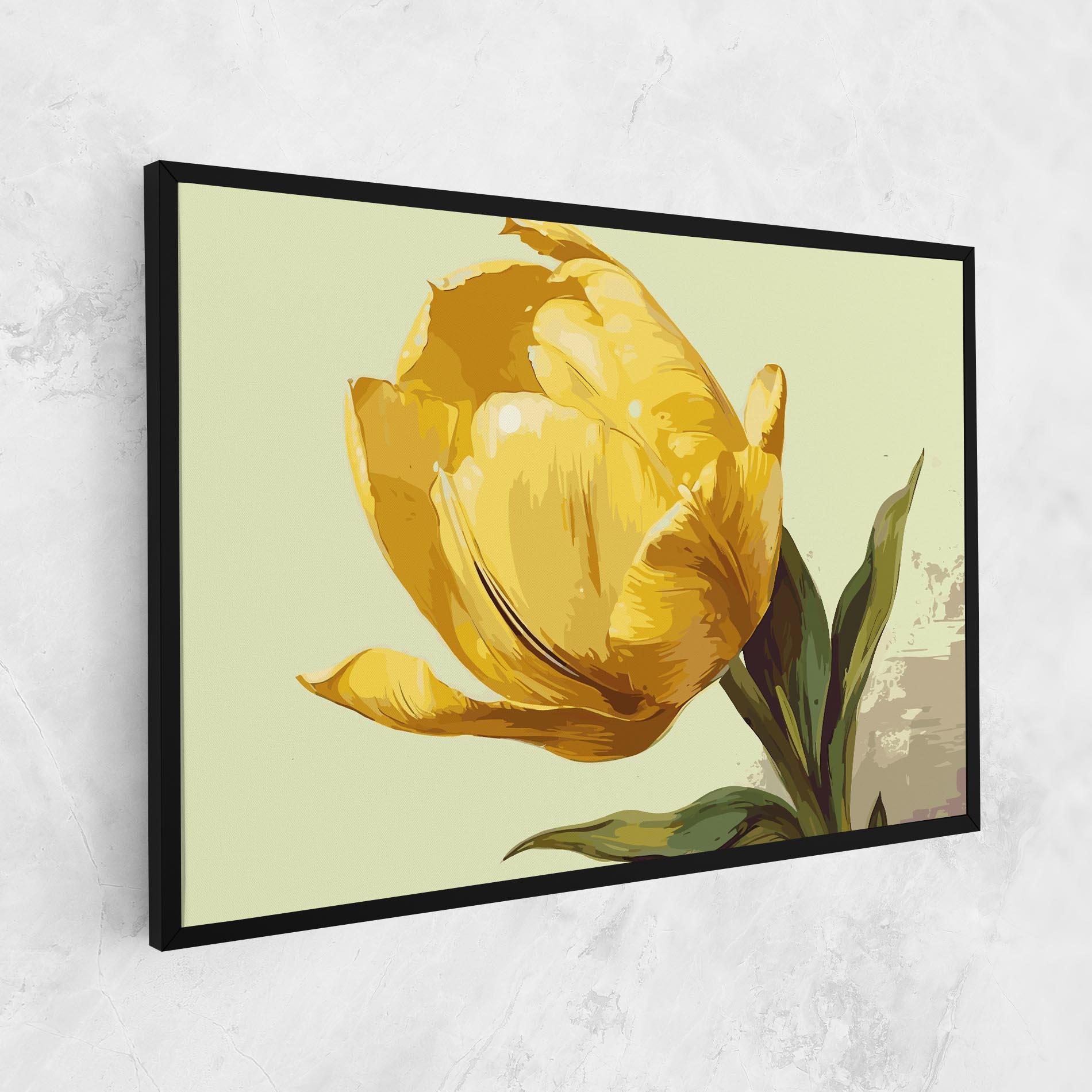 Leinwandbild Yellow Shiny Tulip mockup 1