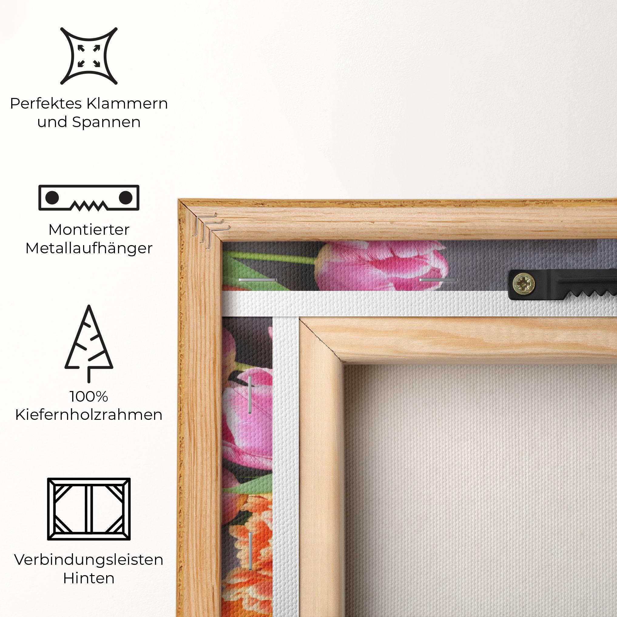 Leinwandbild Light Orange Pink Tulips mockup 5