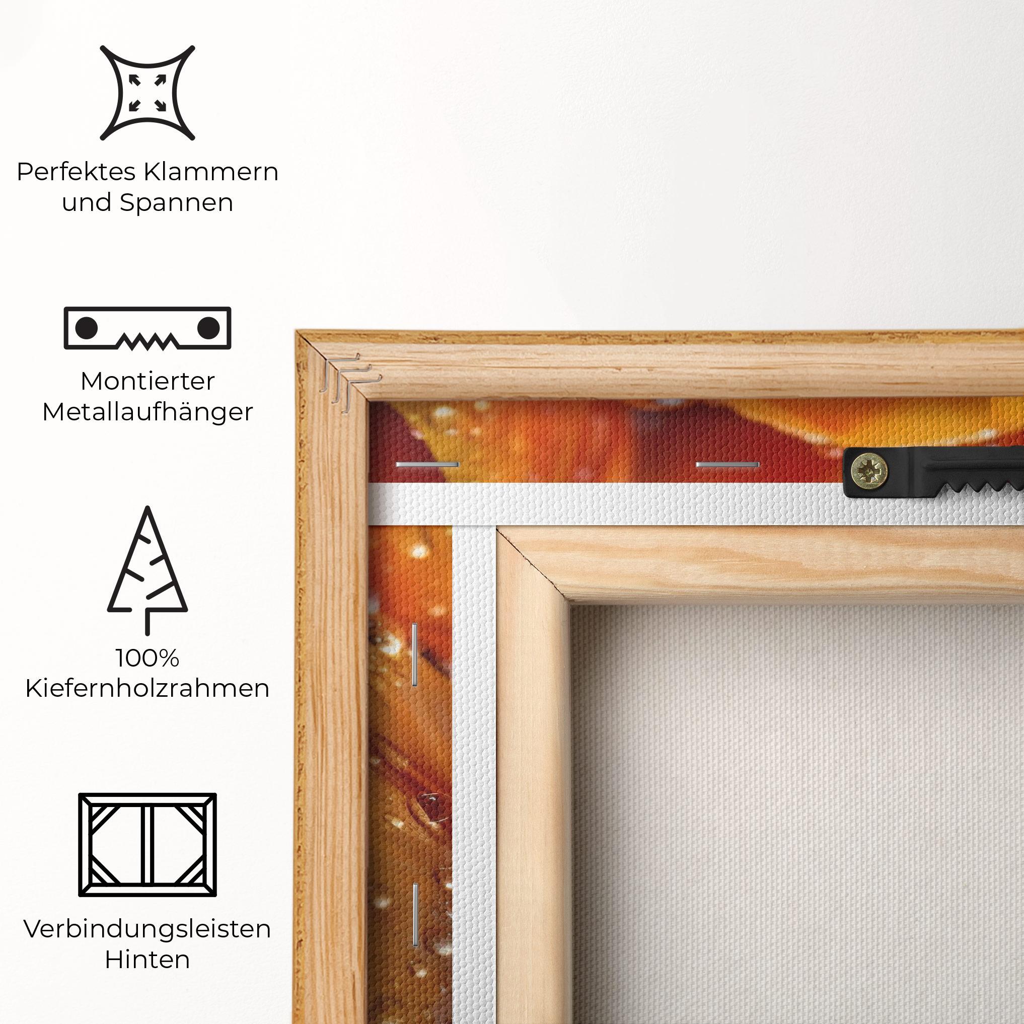 Leinwandbild Orange Tulip Water Drops mockup 5