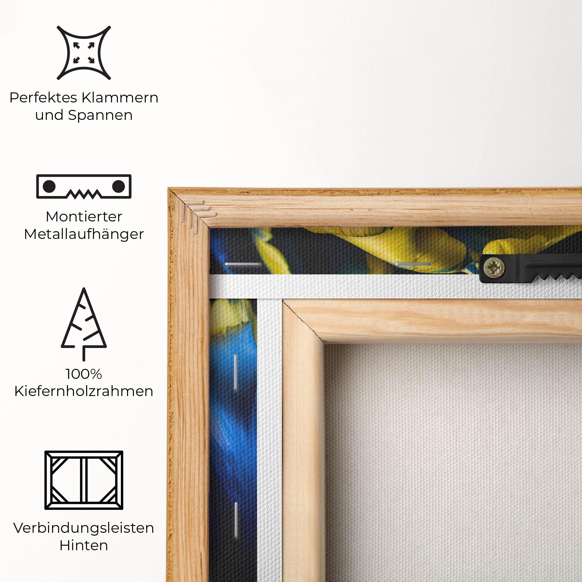 Leinwandbild Yellow Blue Tulip mockup 5