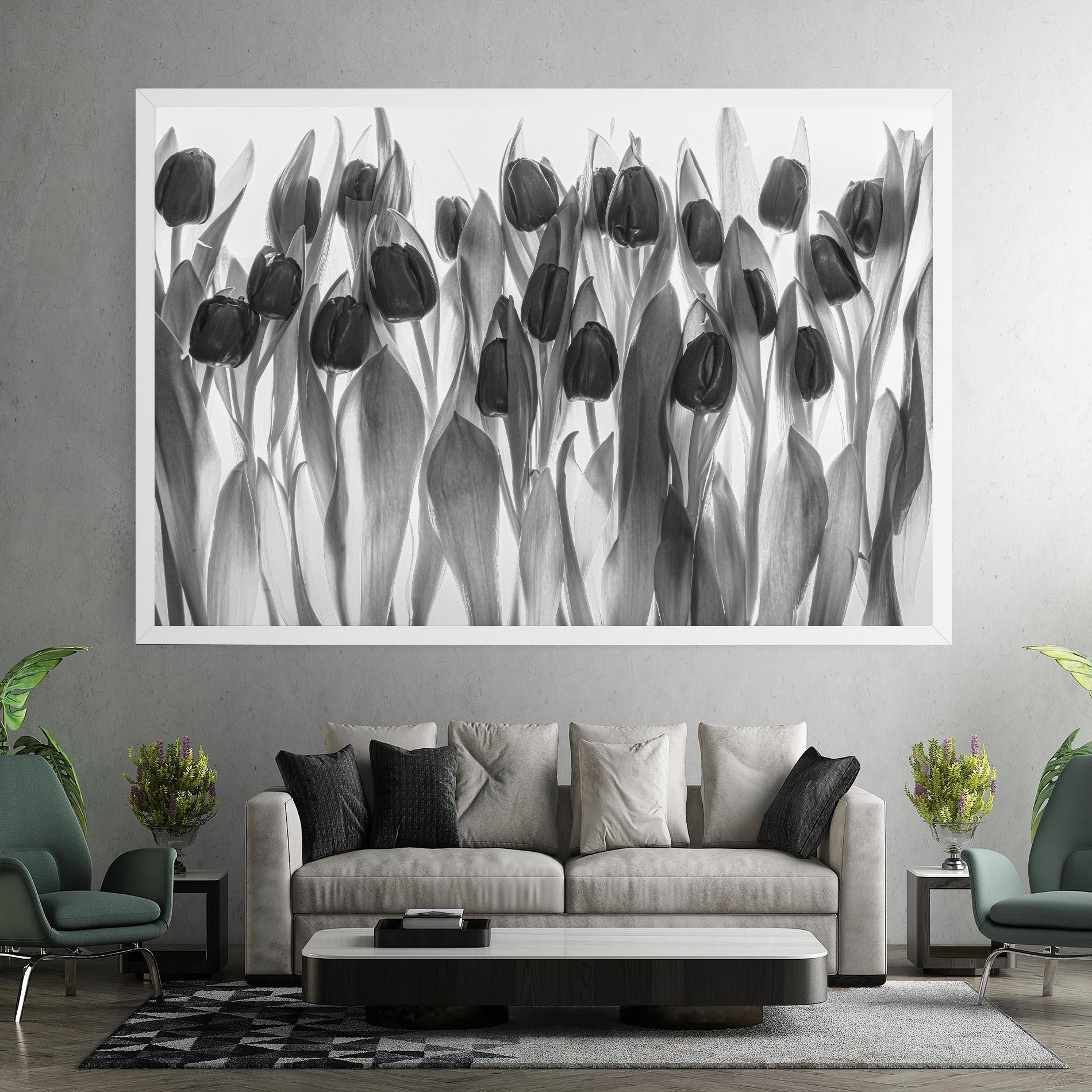 Leinwandbild Grey Tulips mockup 7