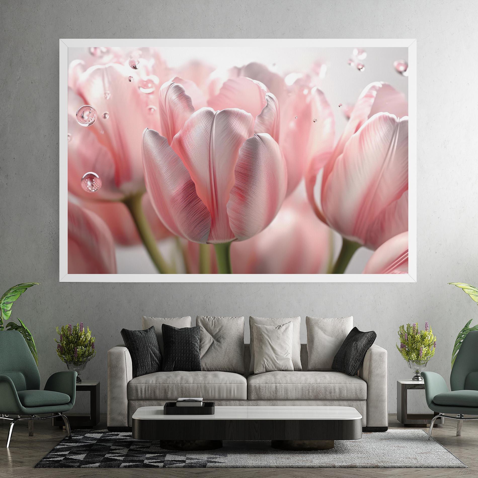 Leinwandbild Pink Pretty Tulips mockup 7