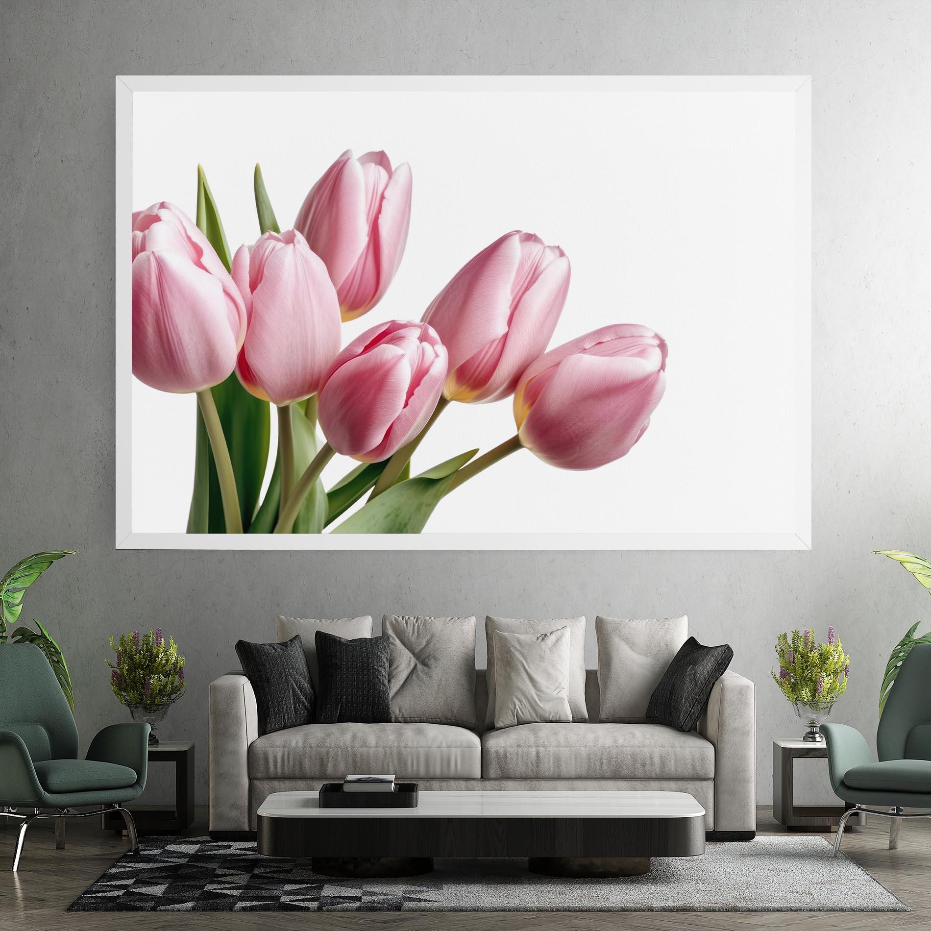 Leinwandbild Pink Tulips mockup 7