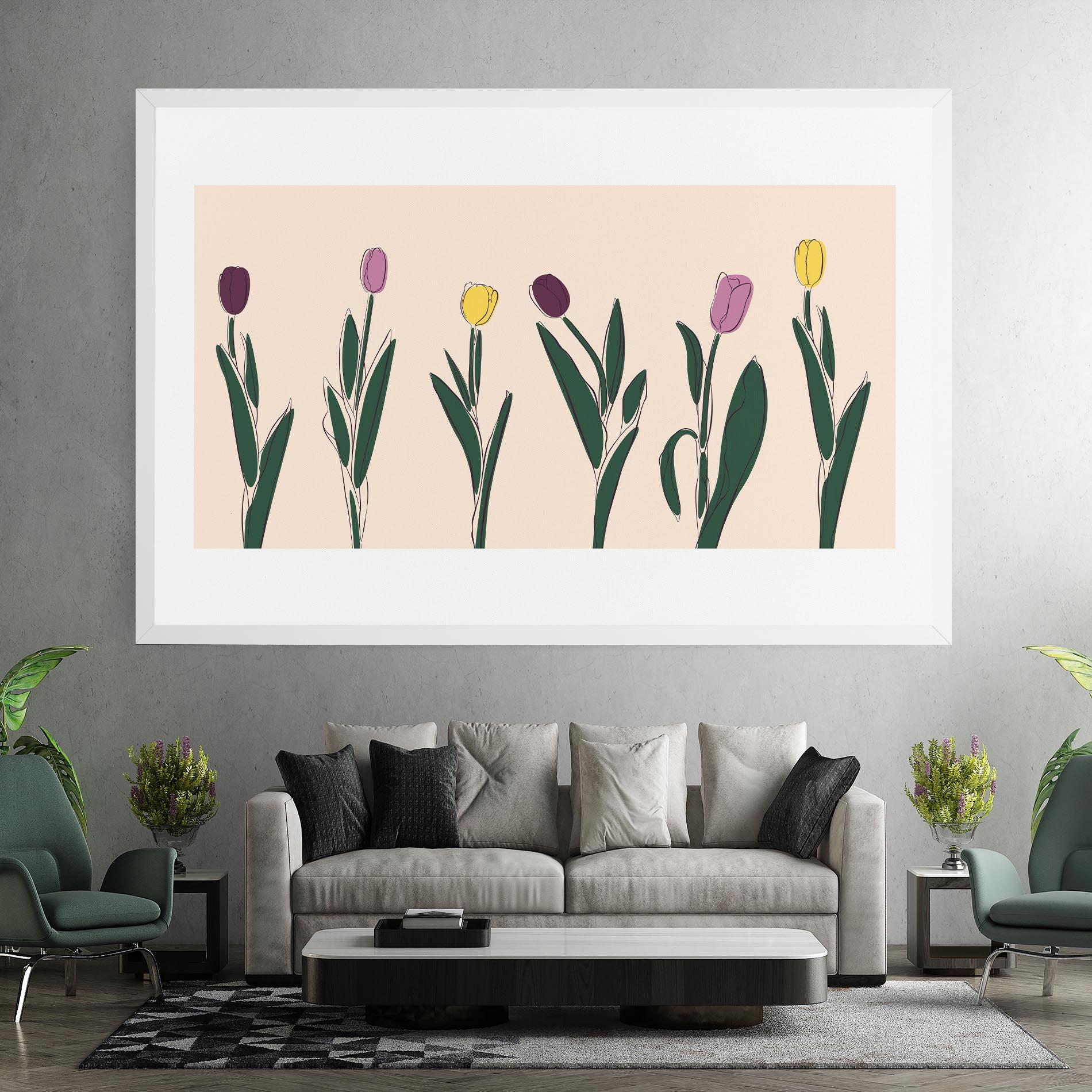 Leinwandbild Tulips Set mockup 7