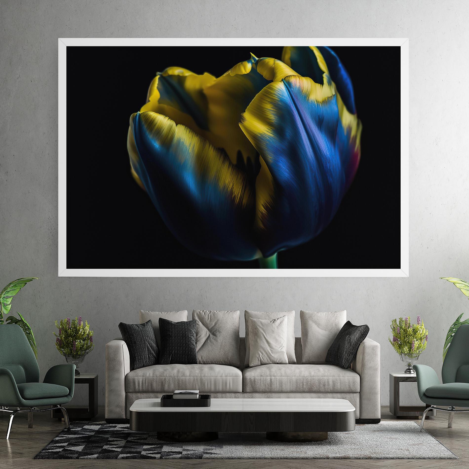 Leinwandbild Yellow Blue Tulip mockup 7