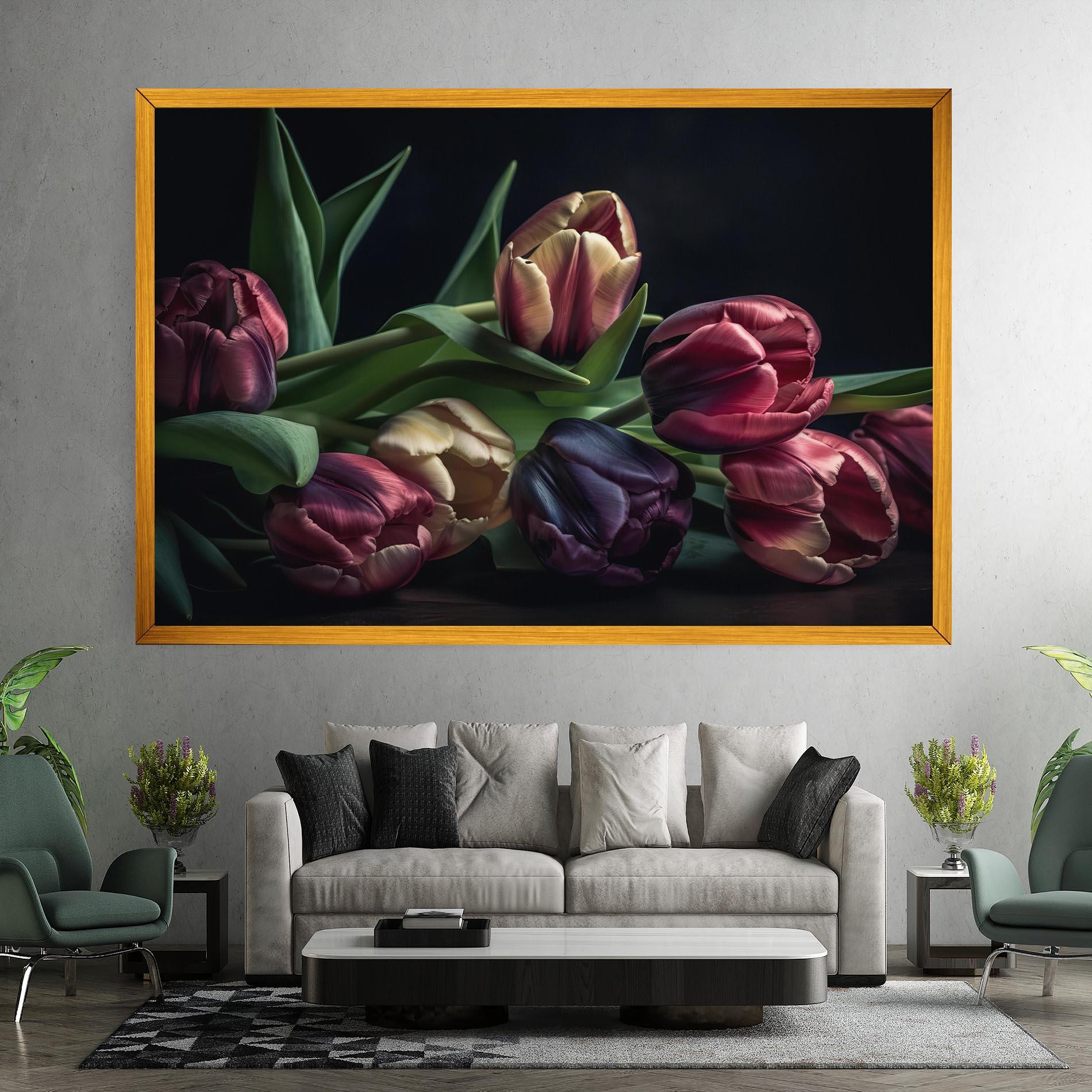 Leinwandbild Dark Purple Tulip mockup 7