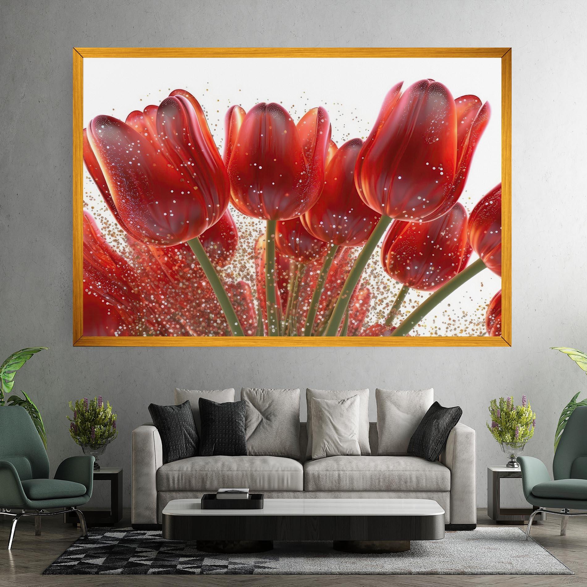 Leinwandbild Glitter Red Tulips mockup 7
