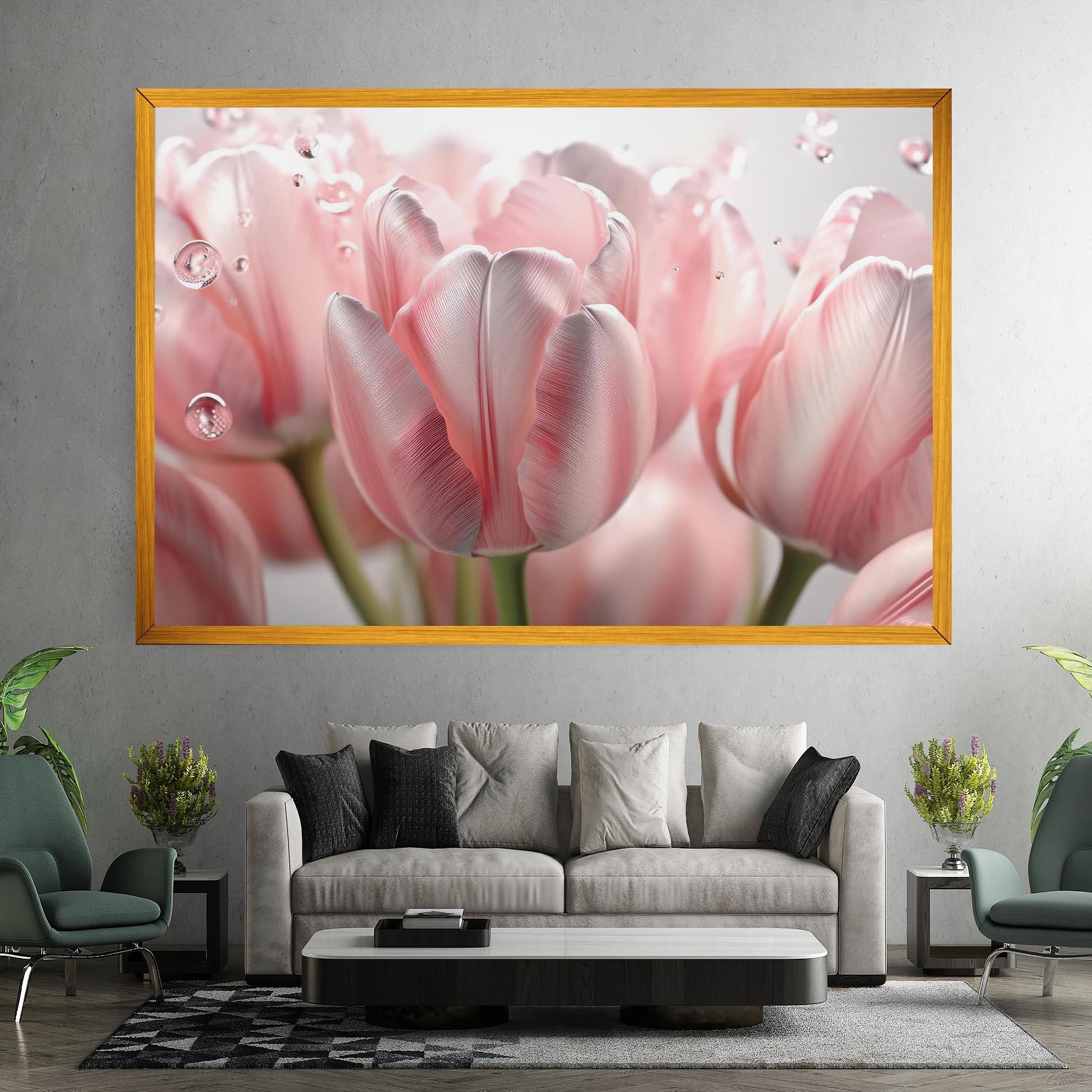 Leinwandbild Pink Pretty Tulips mockup 7