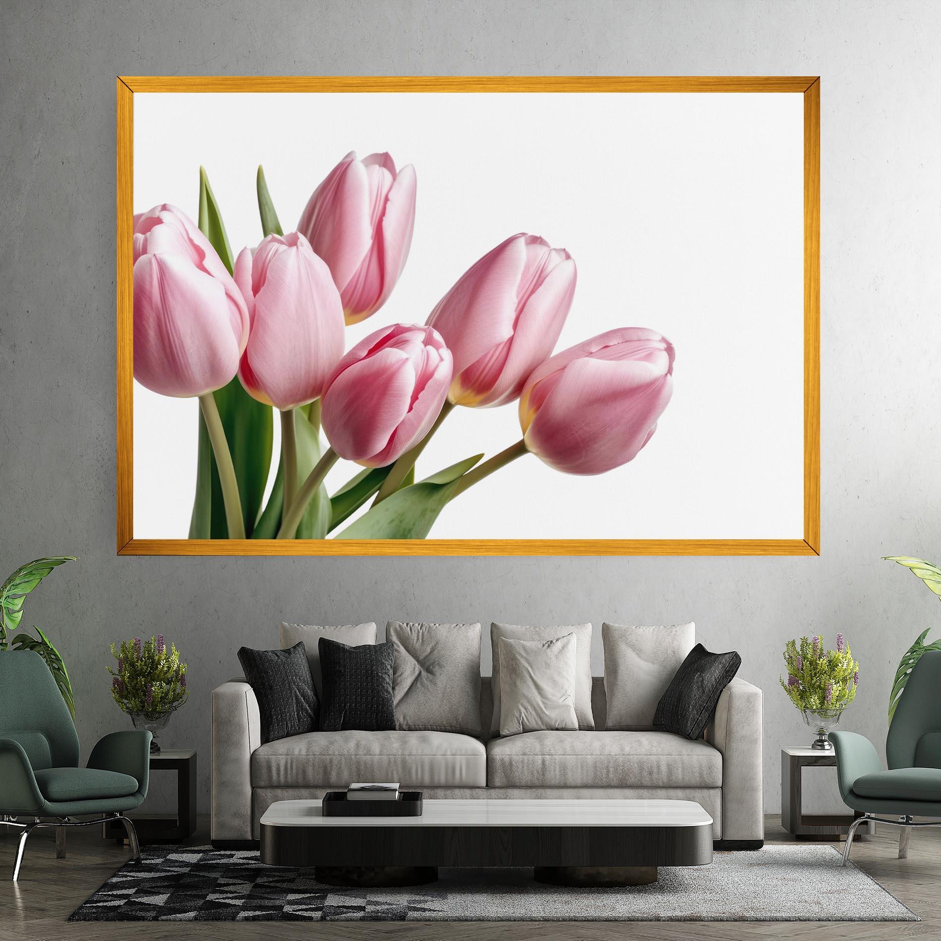Leinwandbild Pink Tulips mockup 7