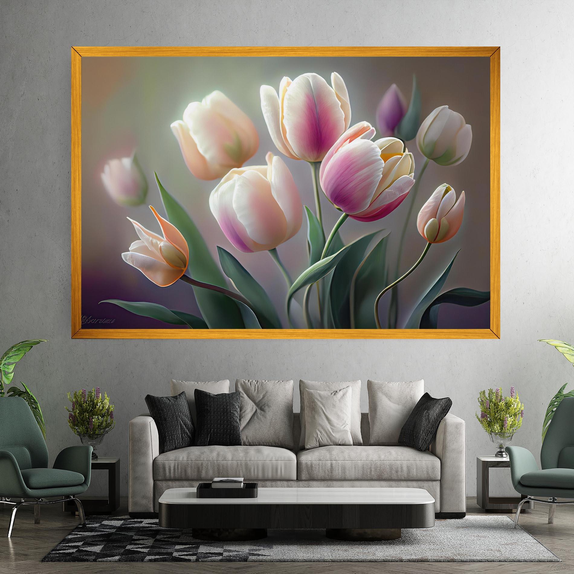 Leinwandbild Pretty Tulips mockup 7