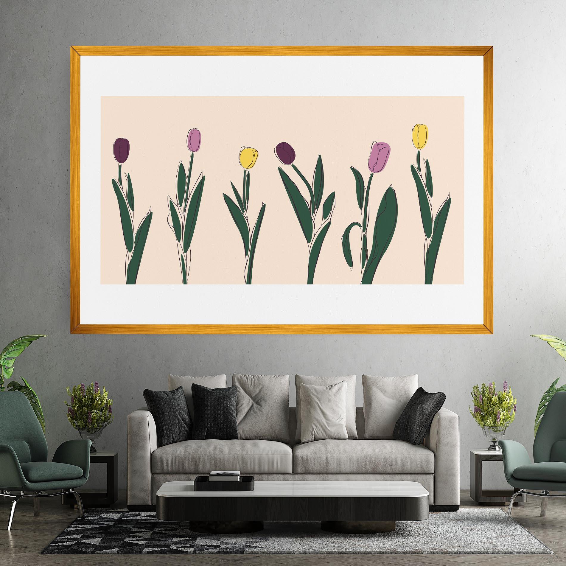 Leinwandbild Tulips Set mockup 7