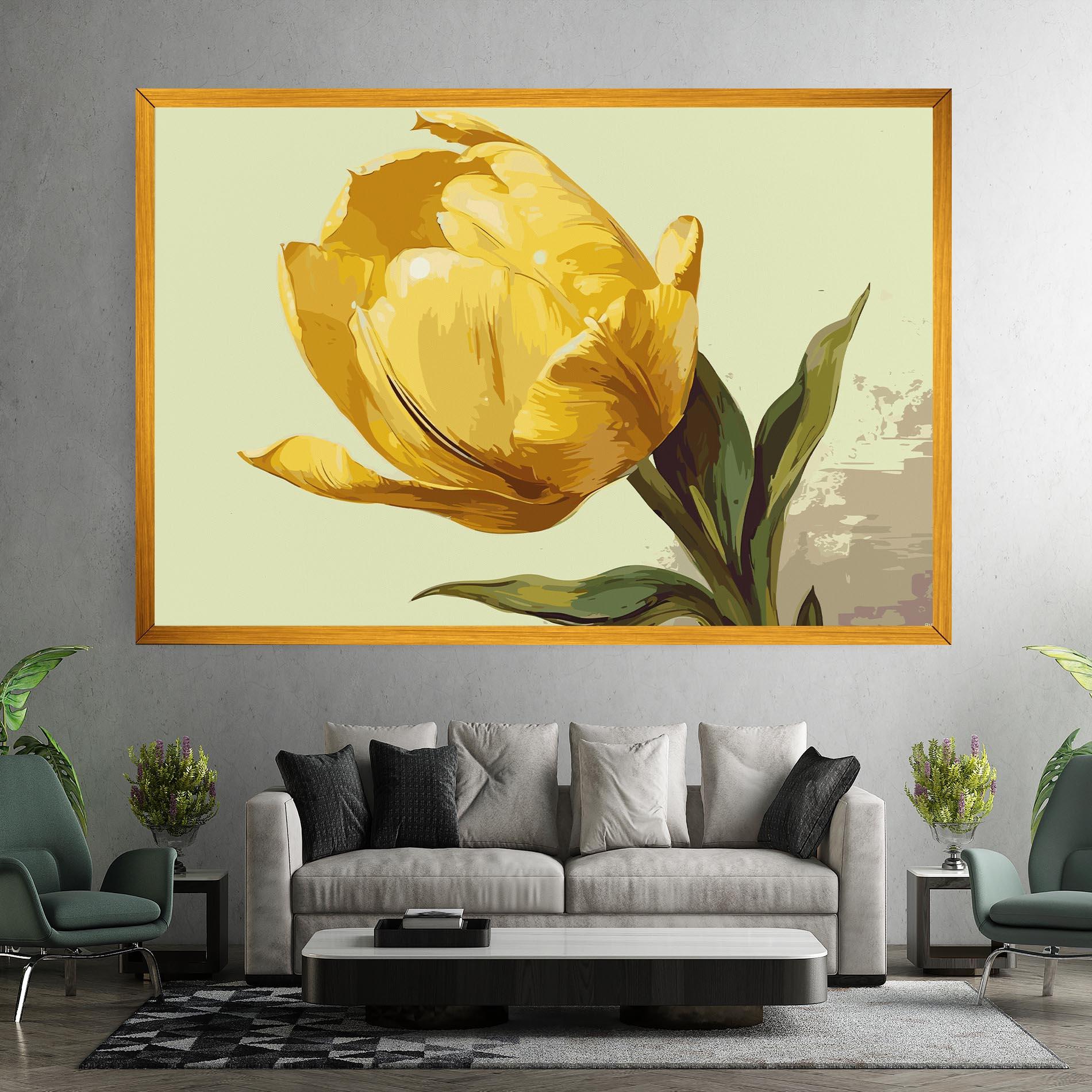 Leinwandbild Yellow Shiny Tulip mockup 7