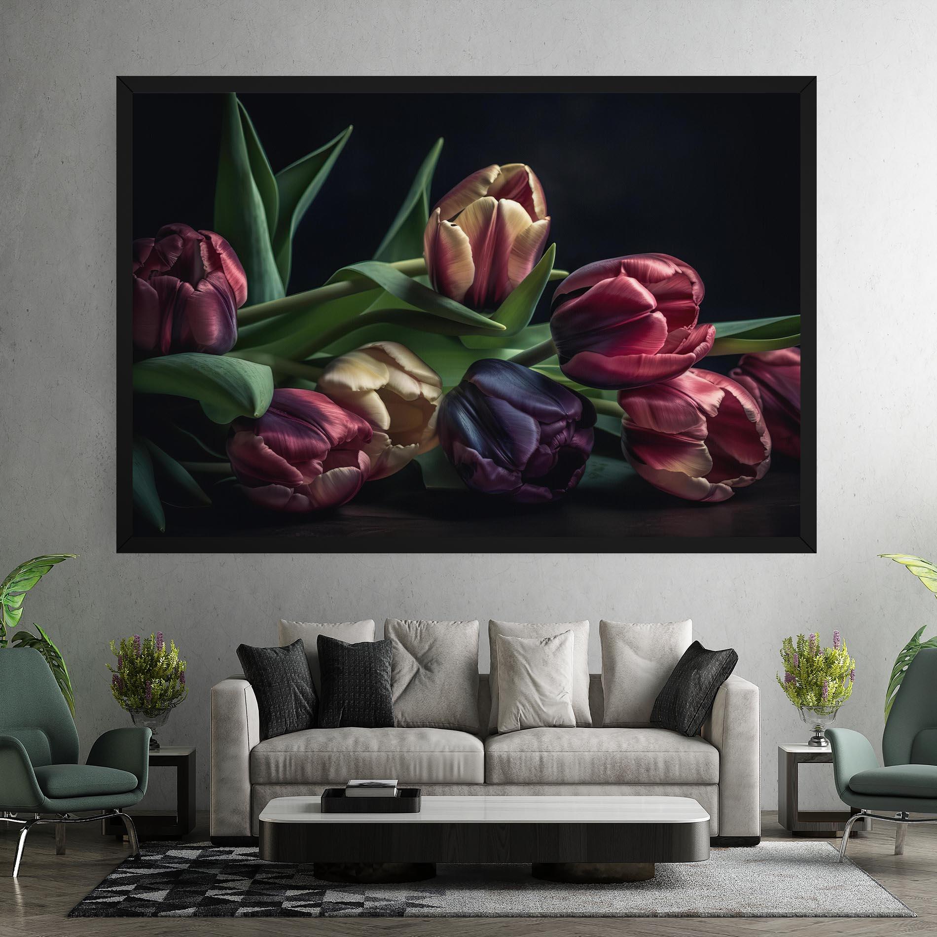 Leinwandbild Dark Purple Tulip mockup 7