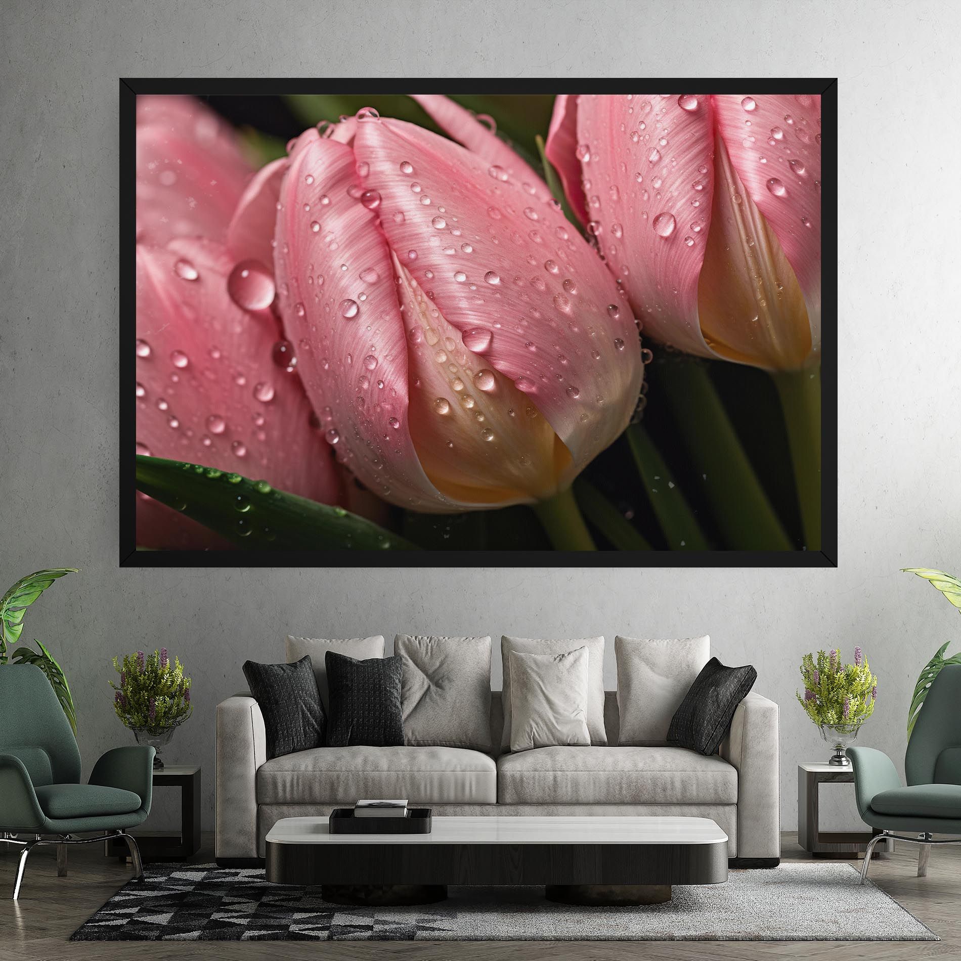 Pink Tulip With Drops mockup 7