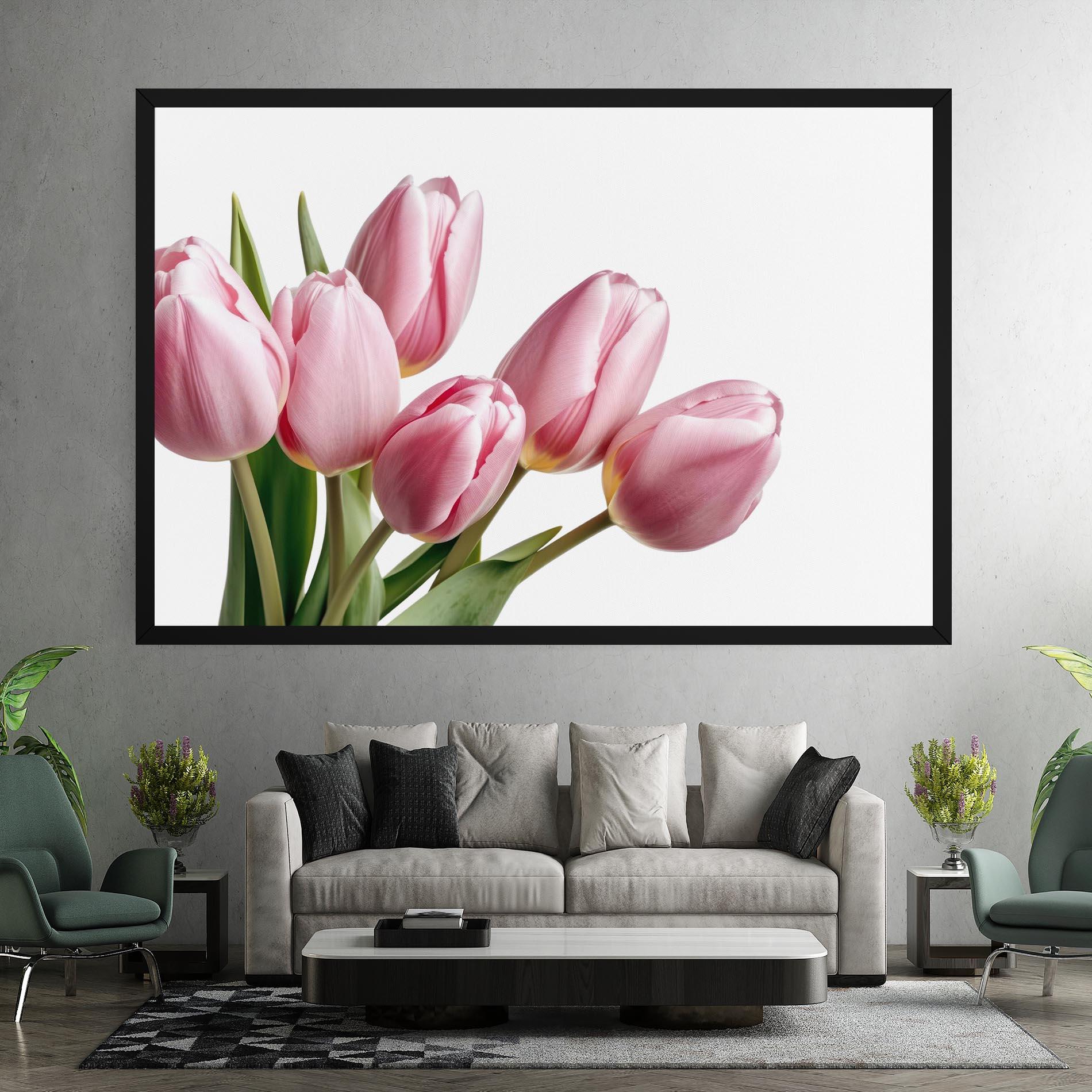 Leinwandbild Pink Tulips mockup 7