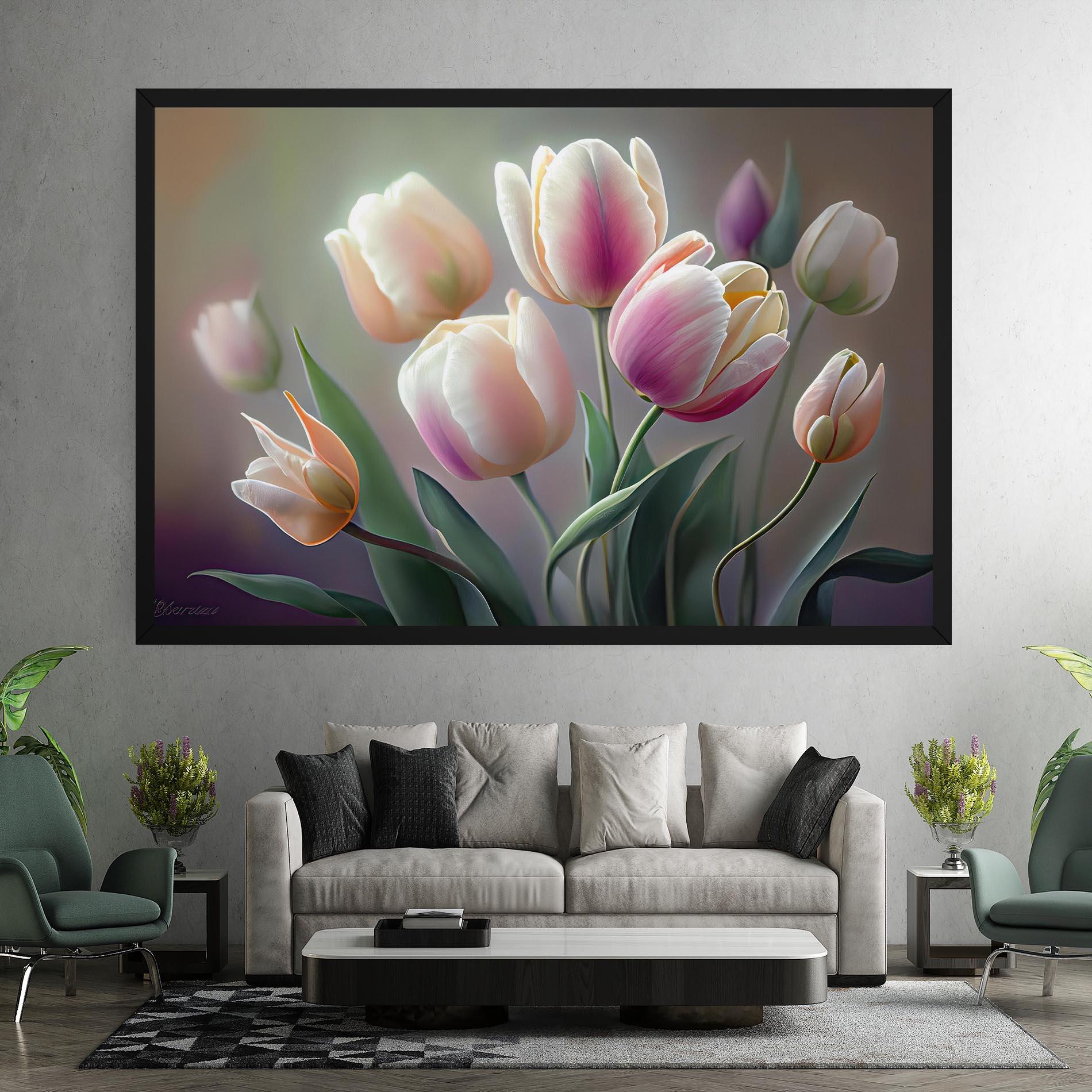 Leinwandbild Pretty Tulips mockup 7