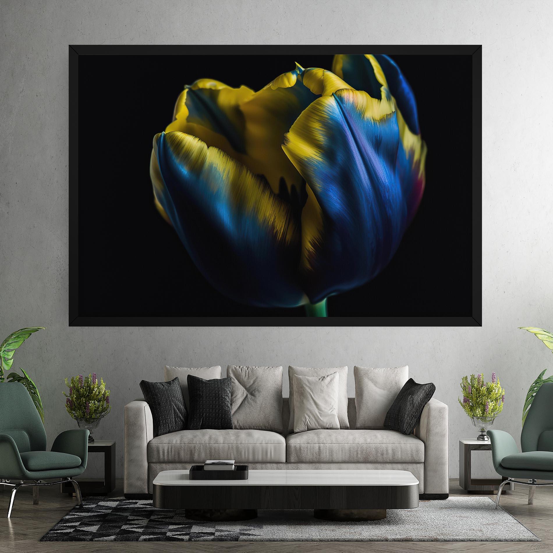 Leinwandbild Yellow Blue Tulip mockup 7