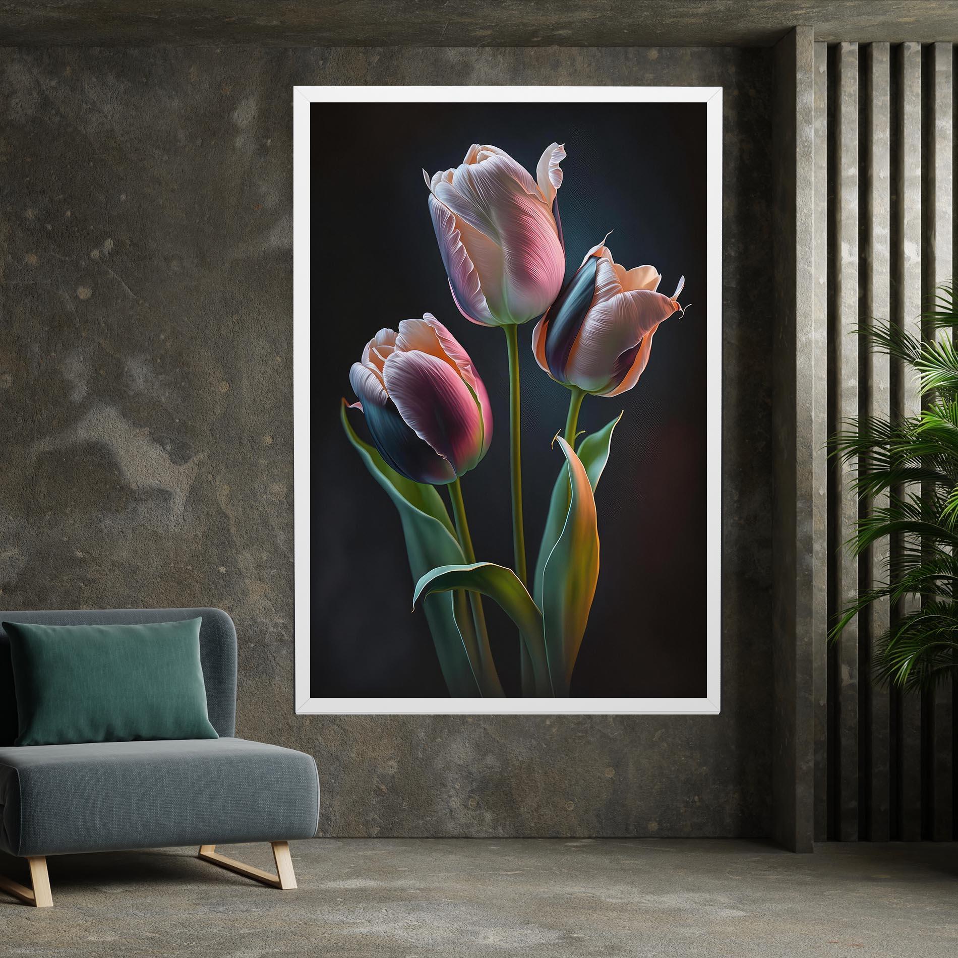Leinwandbild Light Purple Tulips mockup 7