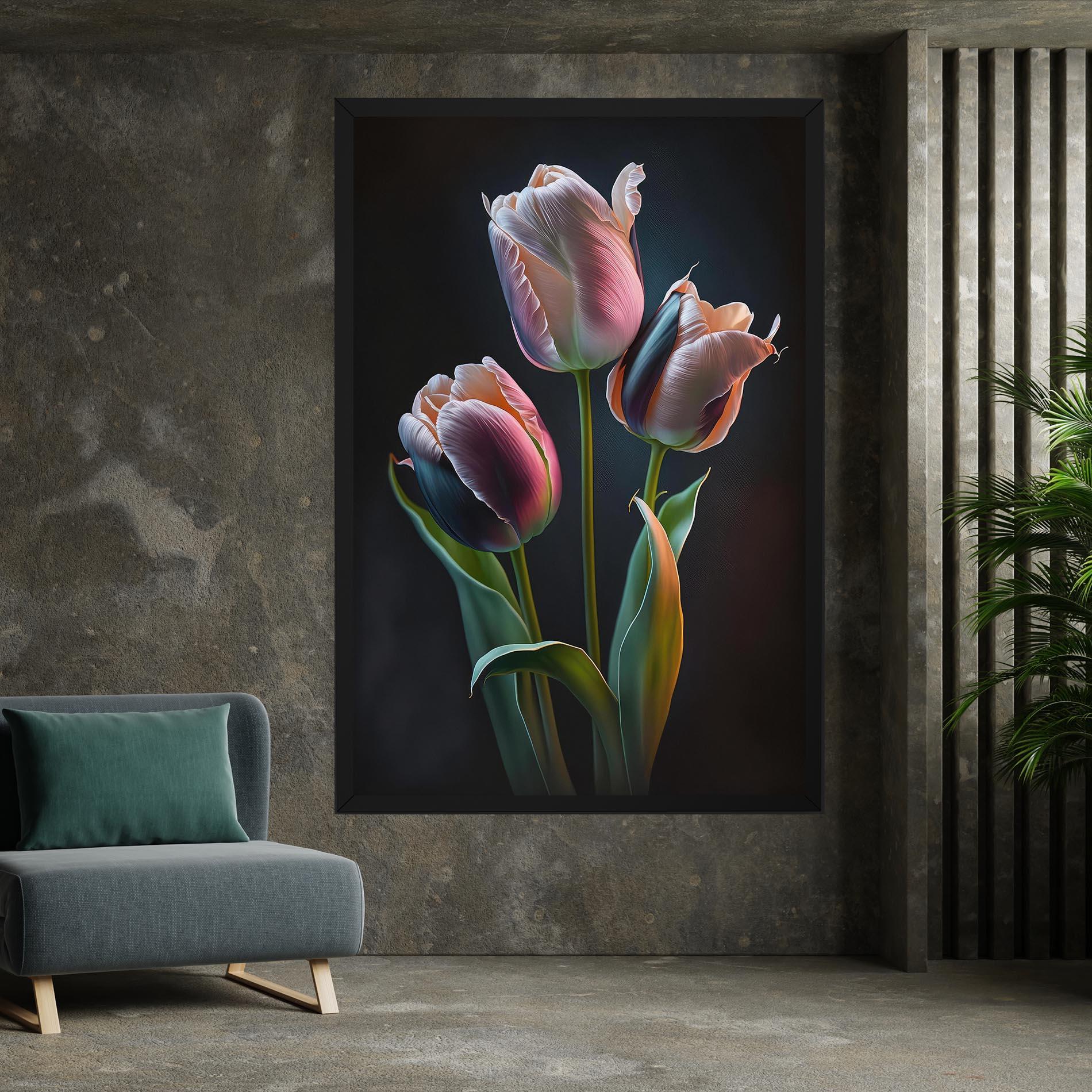 Leinwandbild Light Purple Tulips mockup 7