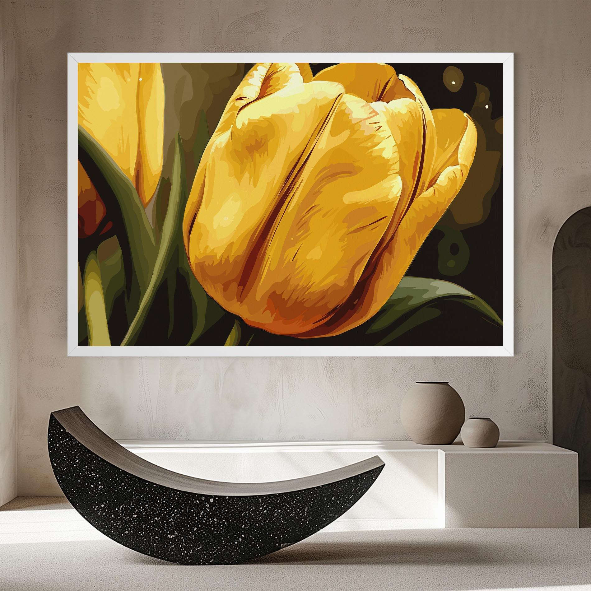 Leinwandbild Big Yellow Tulip mockup 8