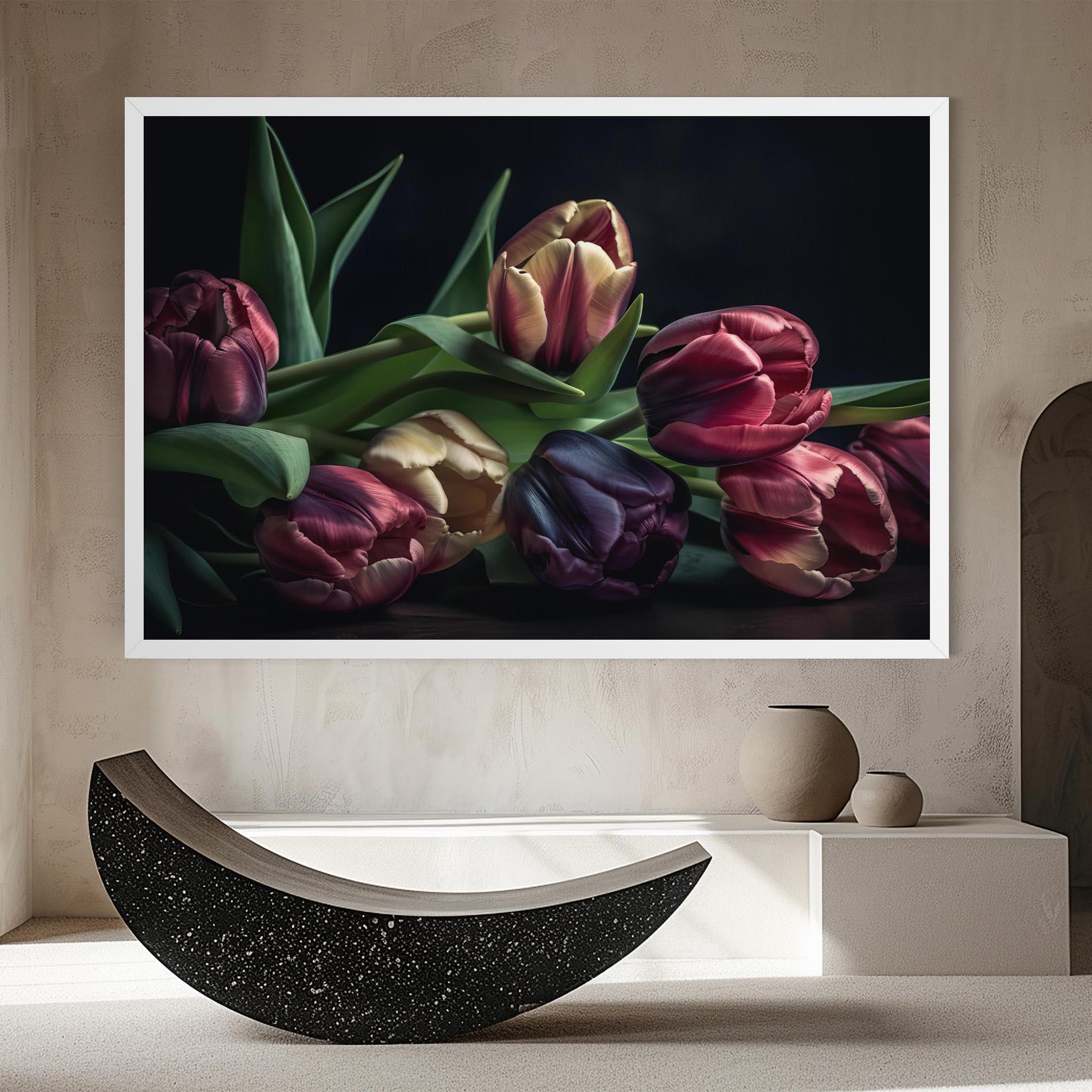 Leinwandbild Dark Purple Tulip mockup 8