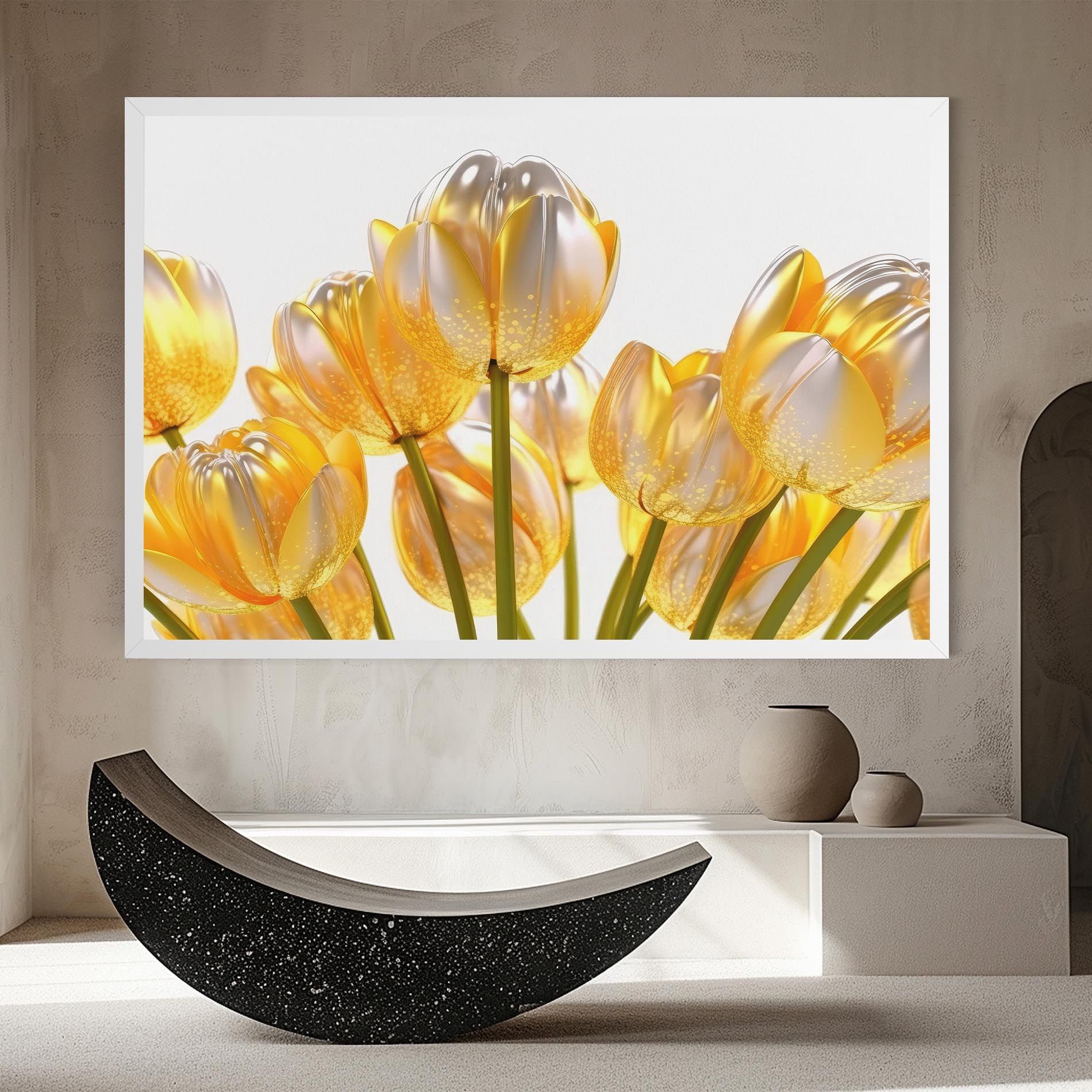 Gold White Tulips mockup 8