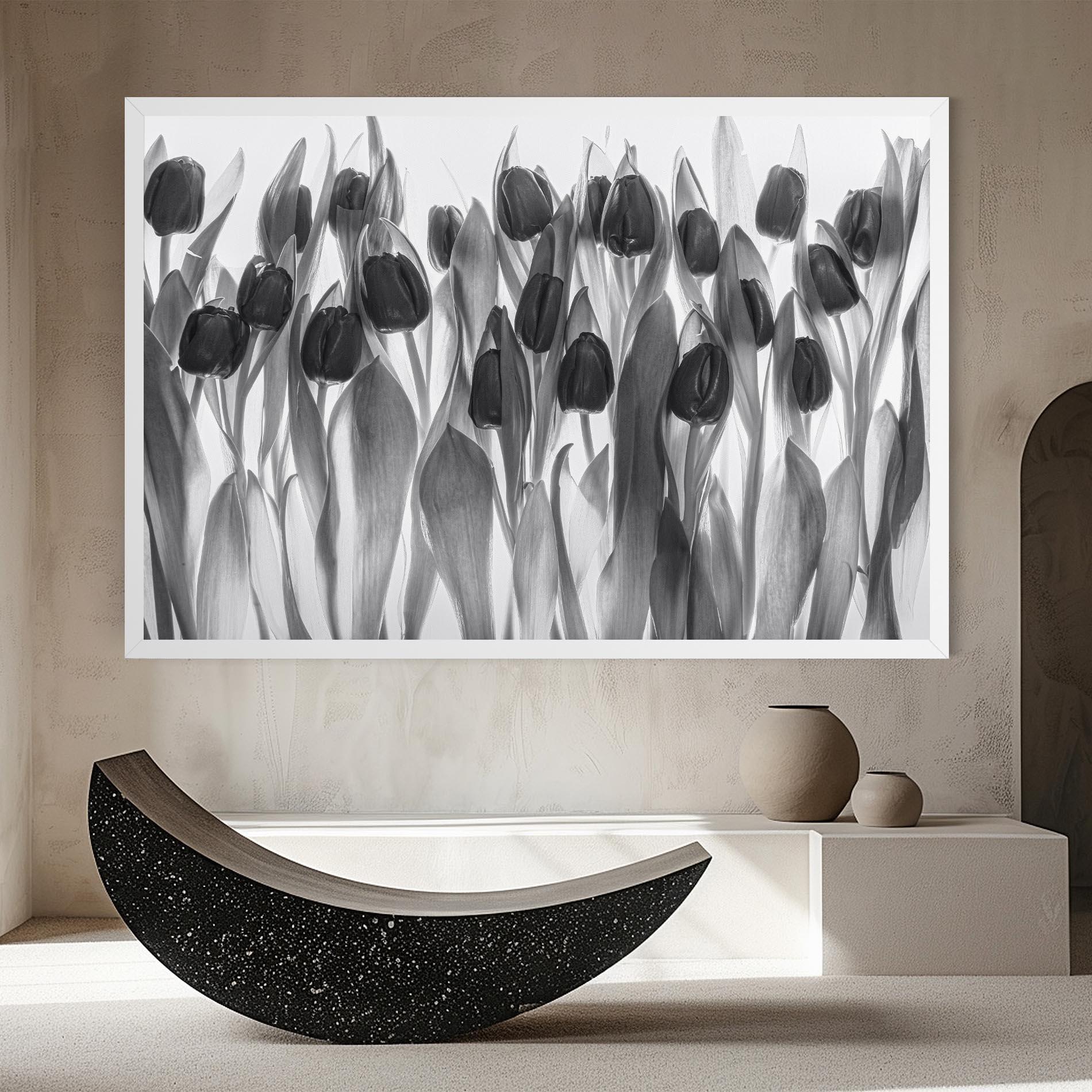Leinwandbild Grey Tulips mockup 8