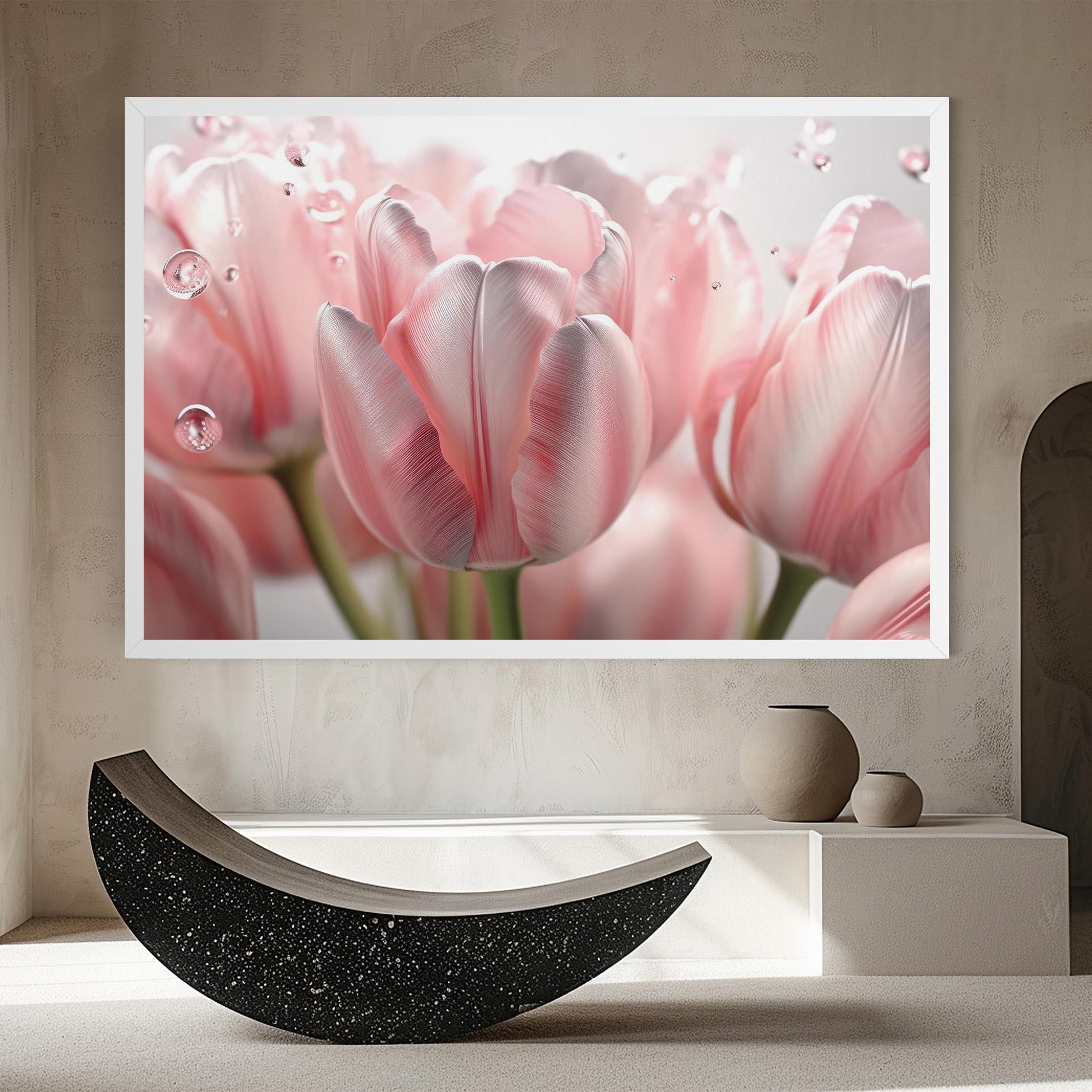 Leinwandbild Pink Pretty Tulips mockup 8