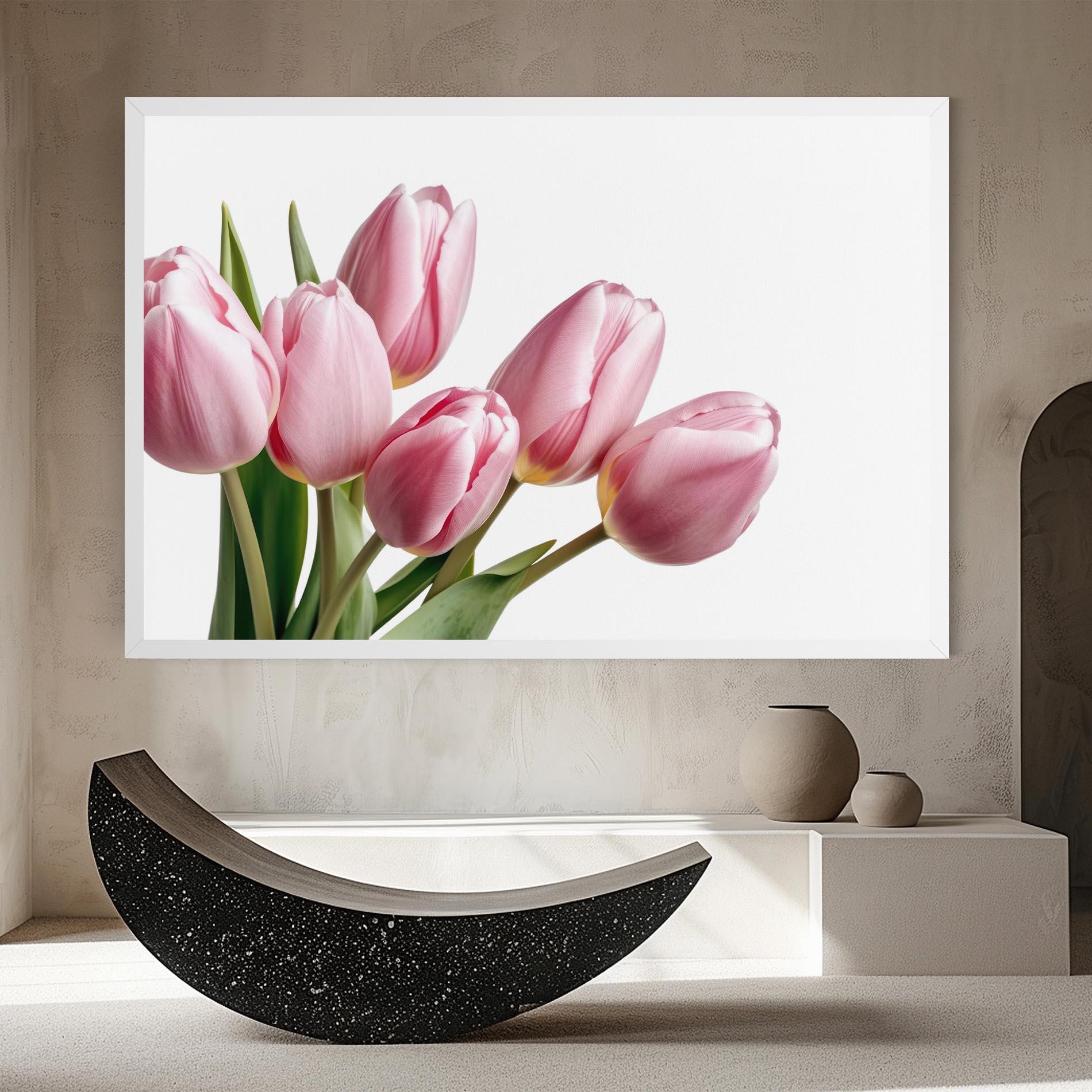 Leinwandbild Pink Tulips mockup 8