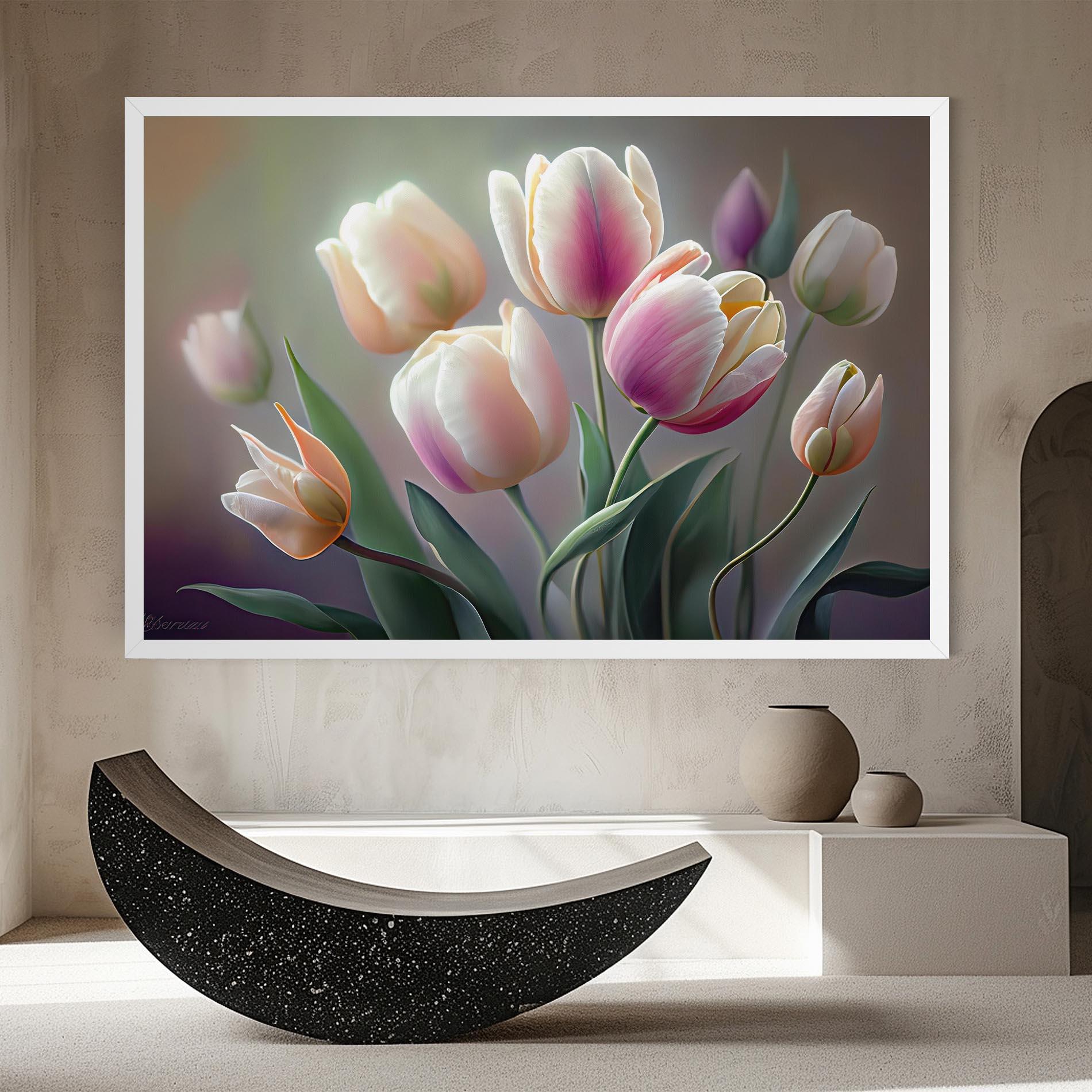 Leinwandbild Pretty Tulips mockup 8