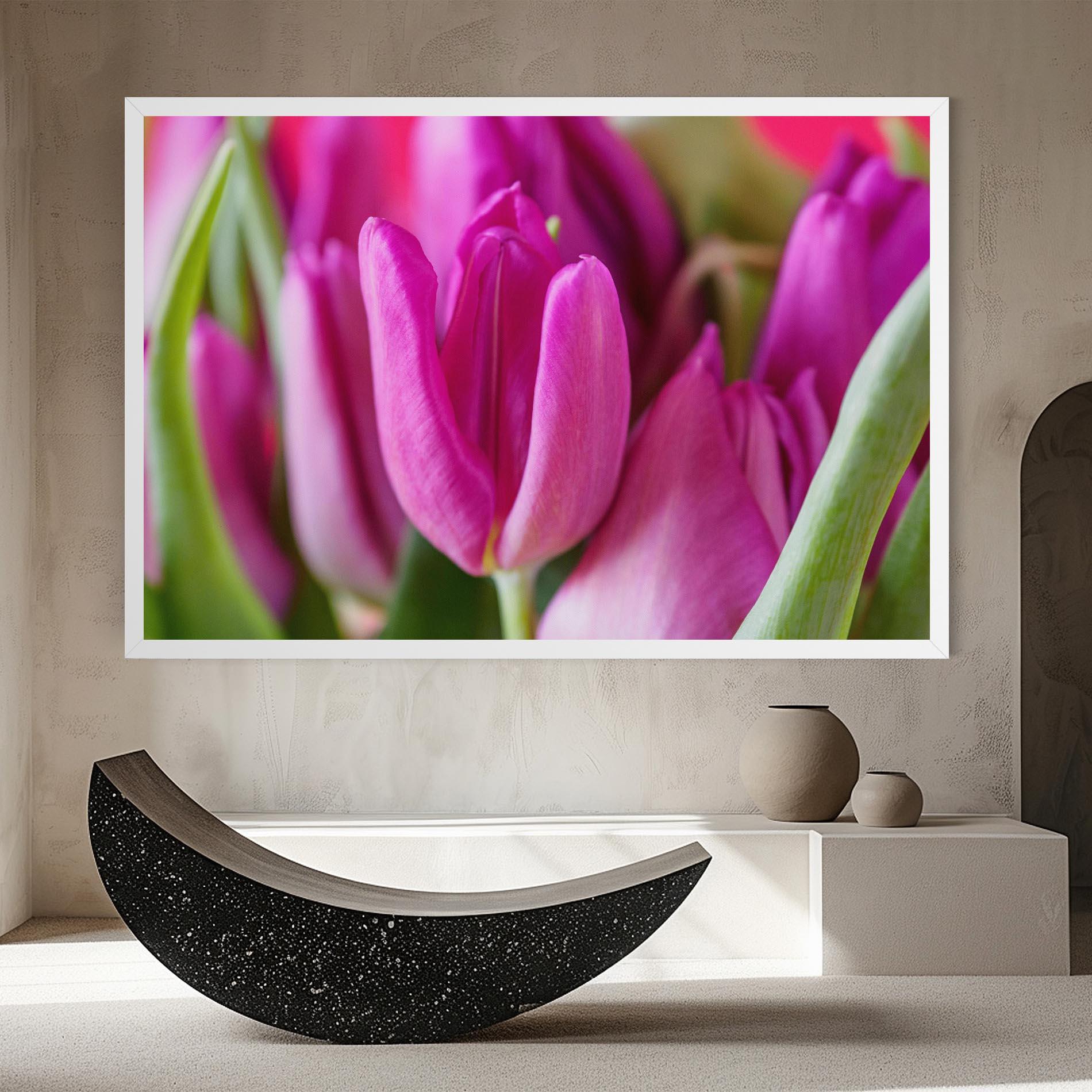 Leinwandbild Purple Tulip Close Up mockup 8