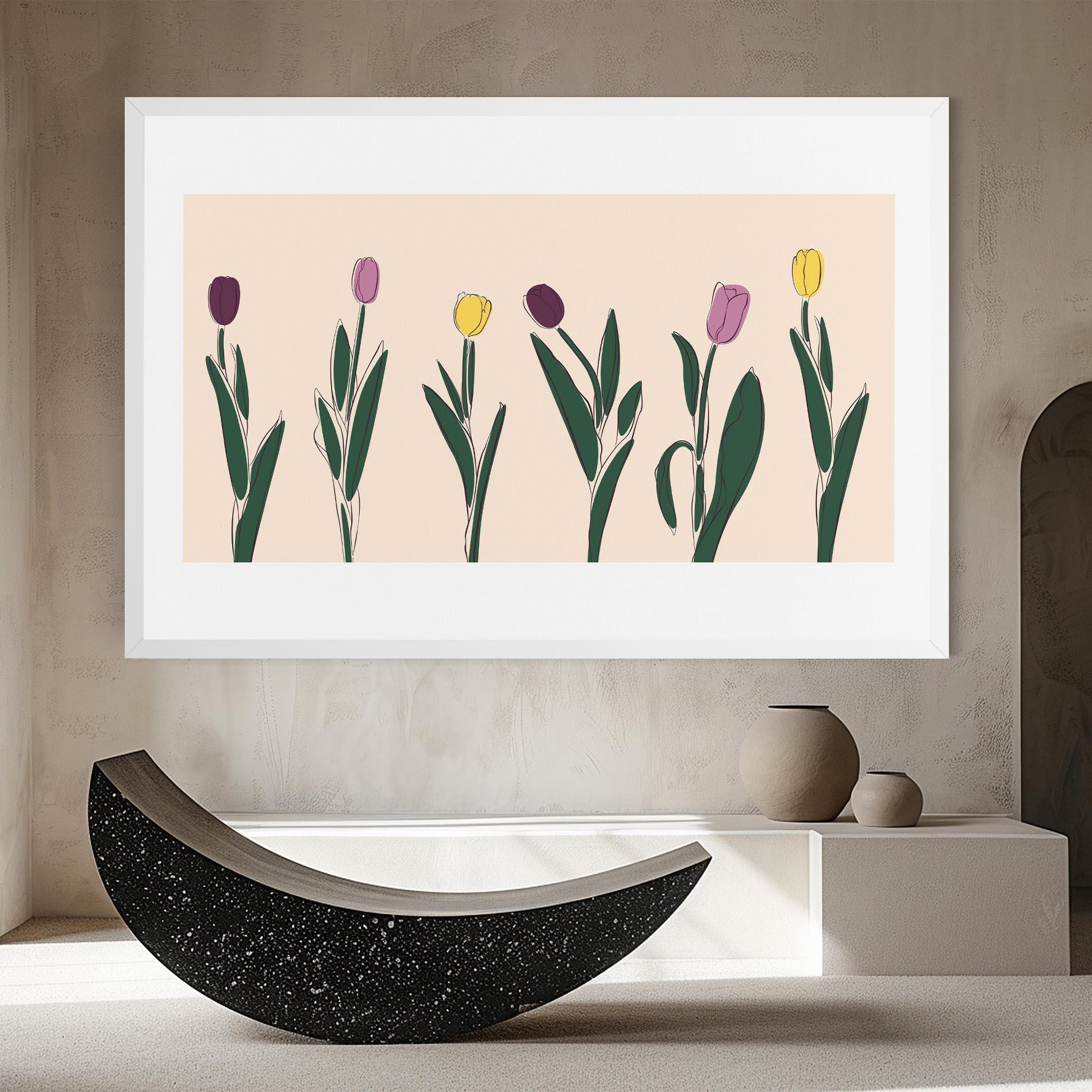 Leinwandbild Tulips Set mockup 8