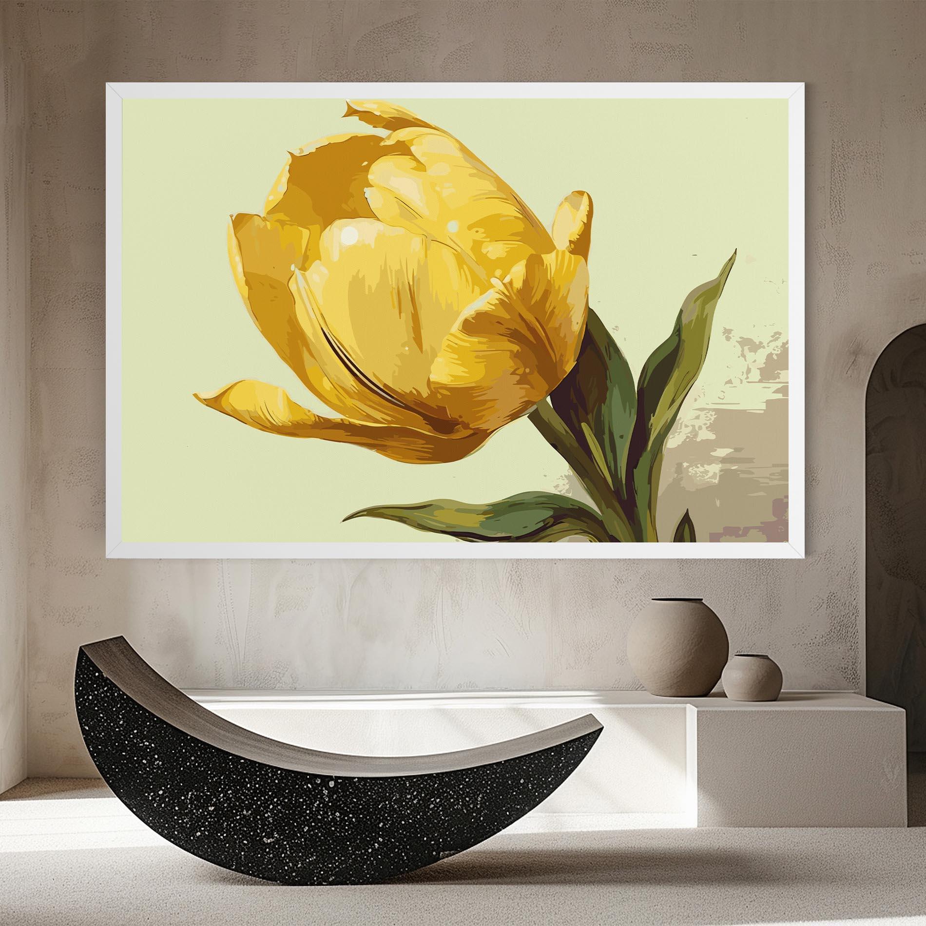 Leinwandbild Yellow Shiny Tulip mockup 8