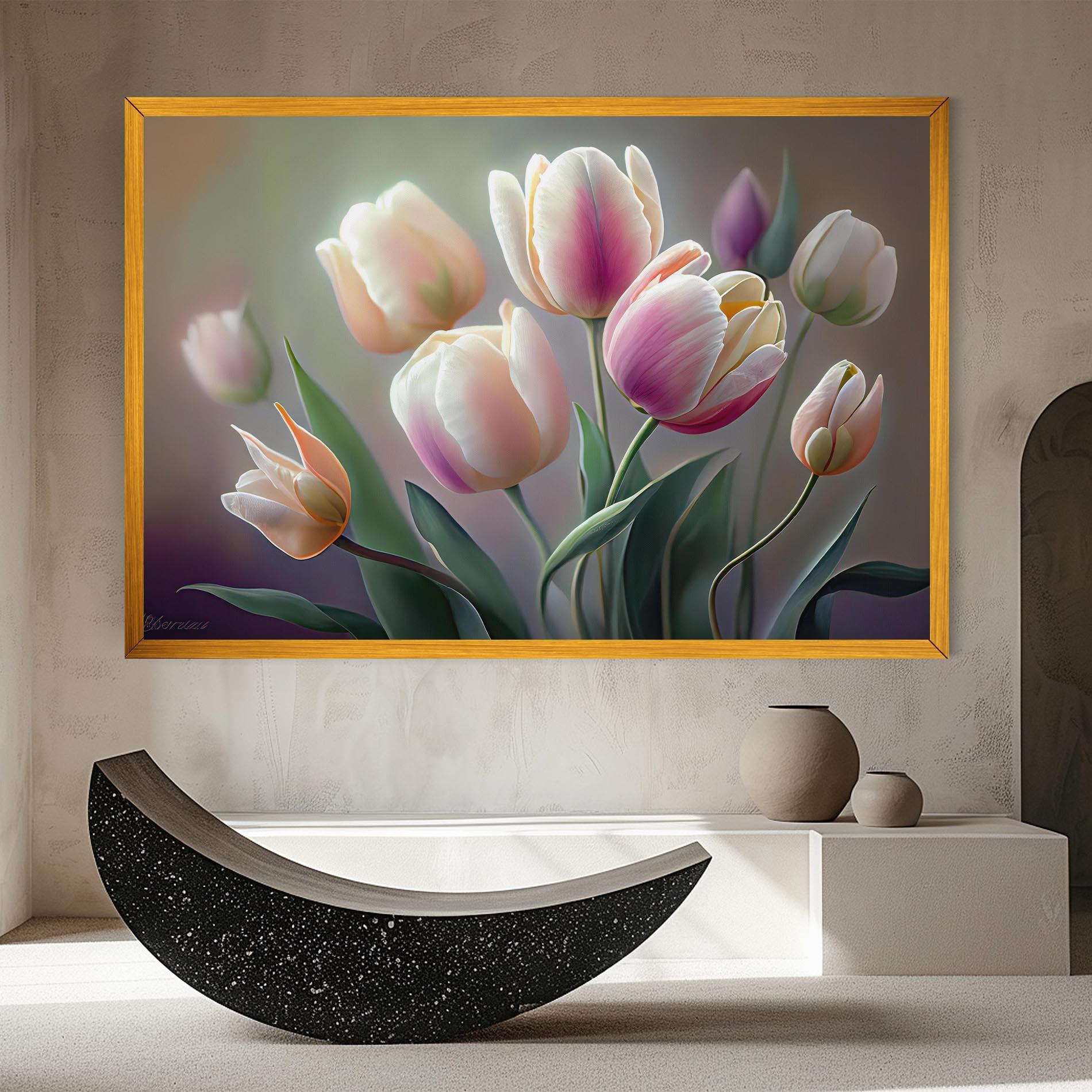Leinwandbild Pretty Tulips mockup 8